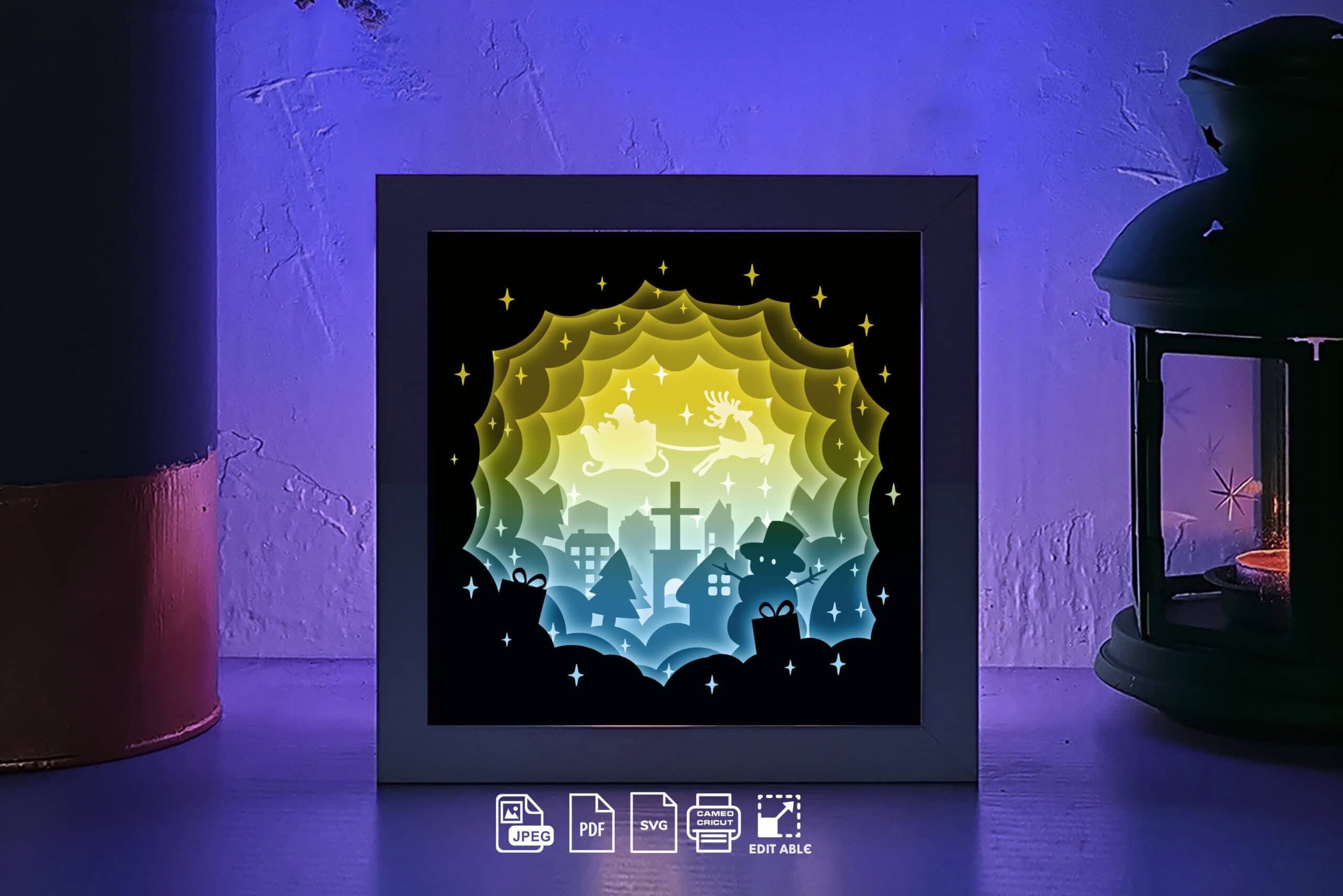 Merry Christmas Free Paper Lightbox Template Designed By Rinstores Rinstores