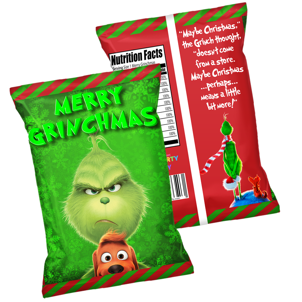Merry Grinchmas Printable Chip Bag Free Pretty Party U0026 Crafty