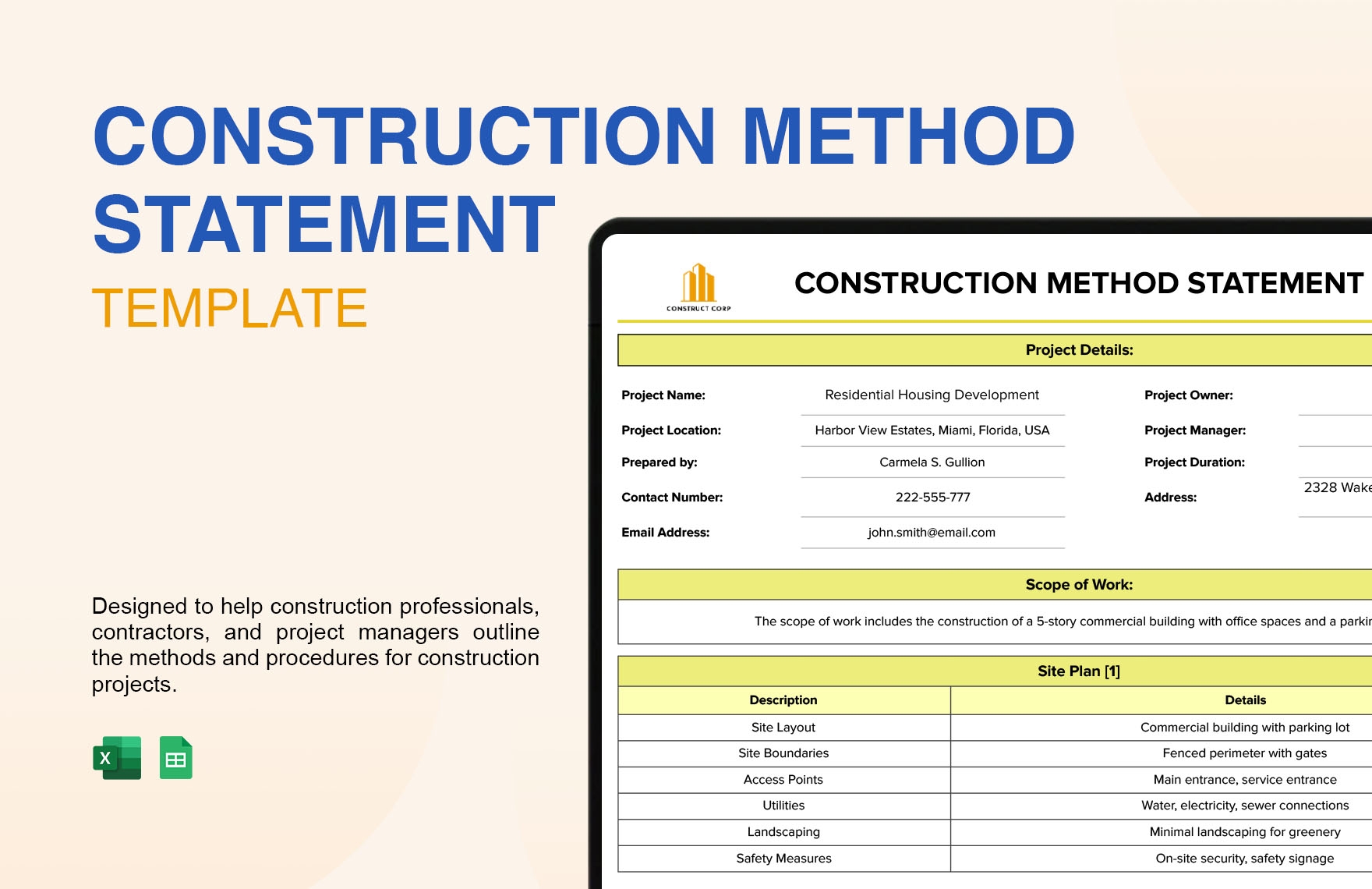 Method Statement Template In Excel Google Sheets Download Method Statement Template In Excel Google Sheets Download