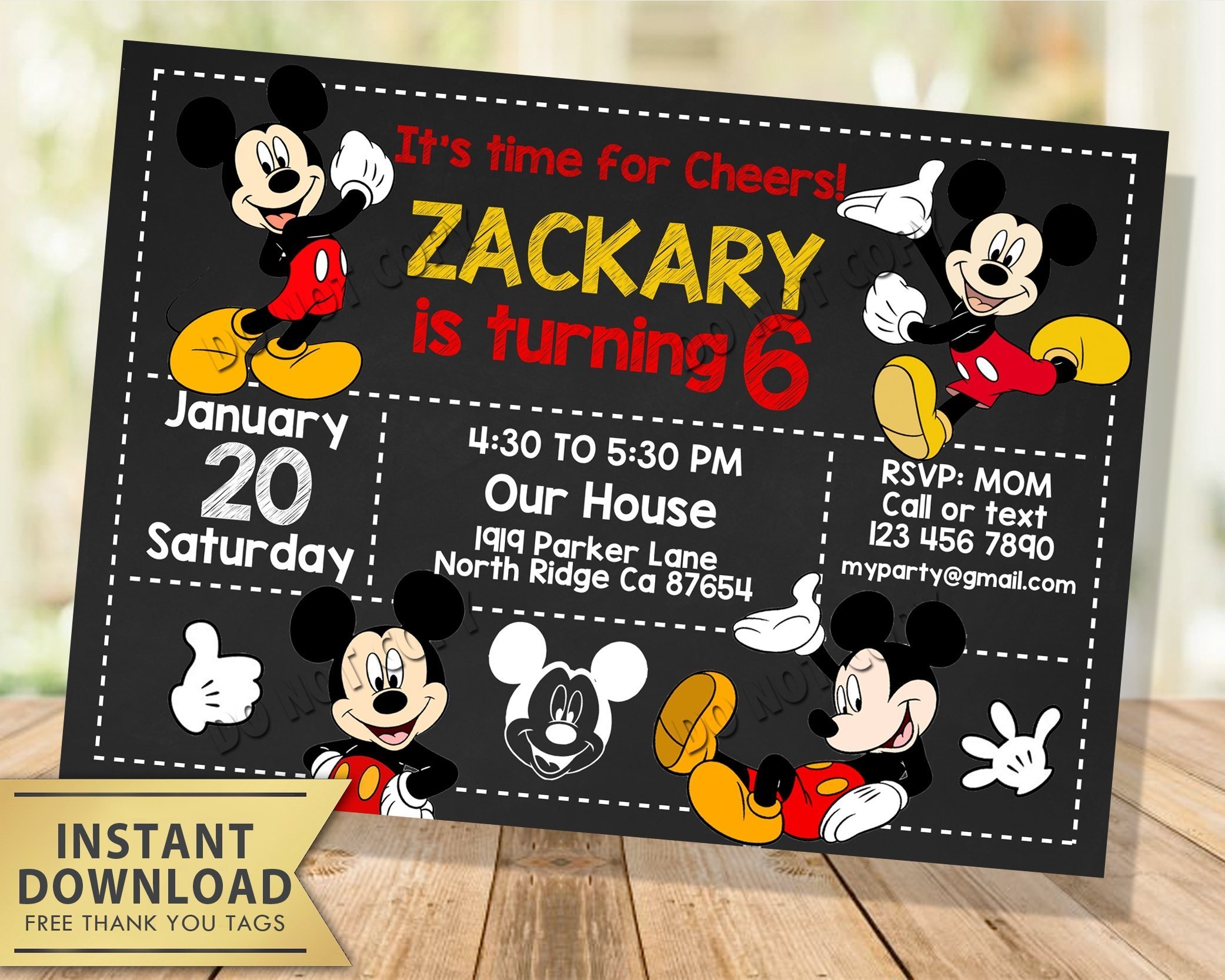 Mickey Mouse Invitation My Party Templates Mickey Mouse Invitation My Party Templates