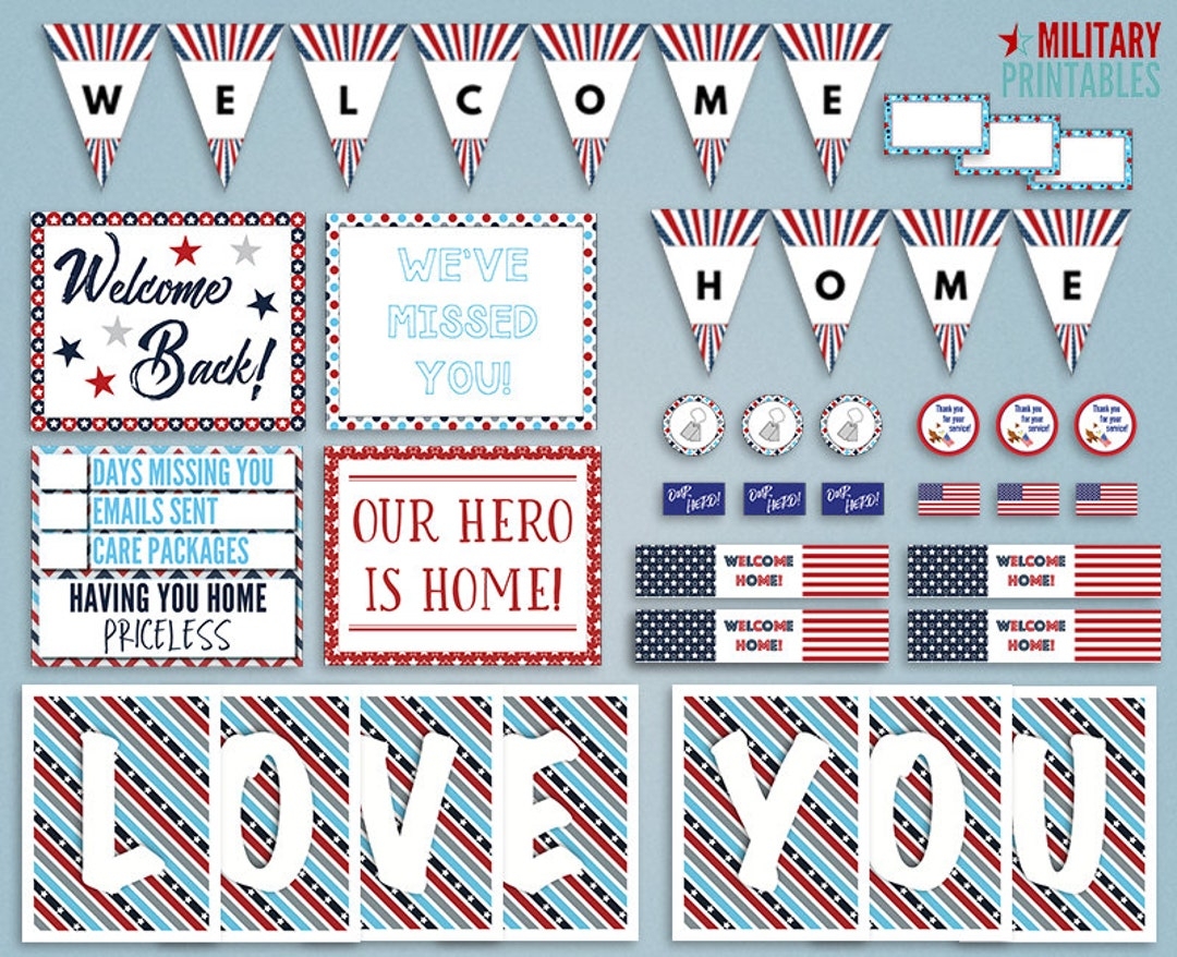 Military Homecoming Printable Welcome Home Military Deployment Homecoming Sign Welcome Home Banner Printable Military Deployment Sign Etsy