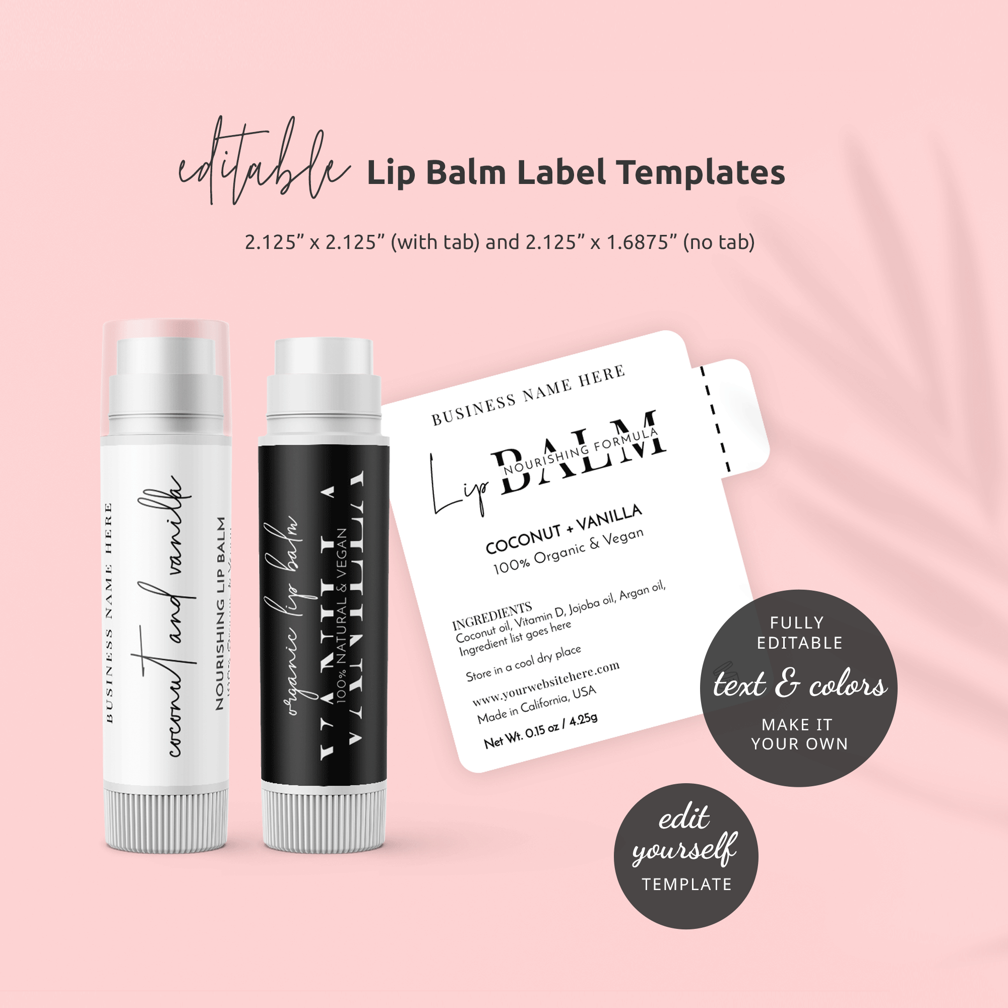 Minimalist Chapstick Label Template M 002