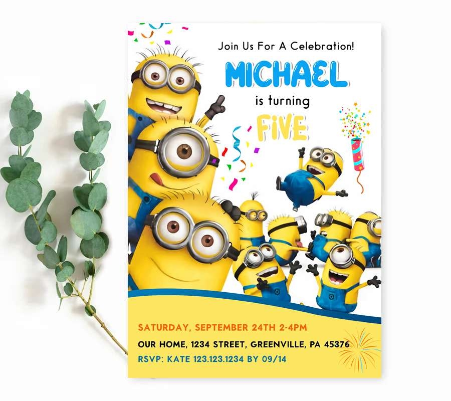 Minions Party Invitations Edit Online Free Demo