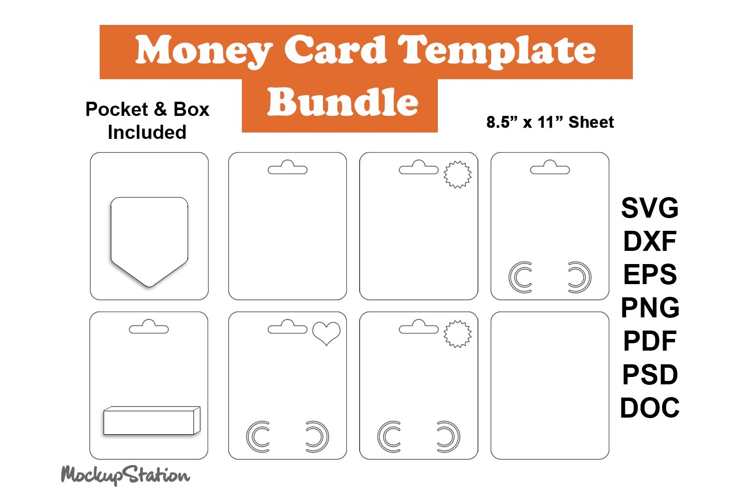 Money Card SVG Bundle Money Holder Sublimation Template