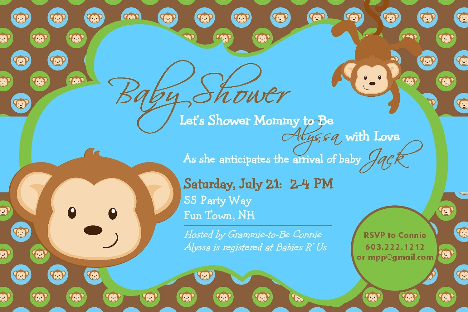 Free Printable Monkey Baby Shower Templates