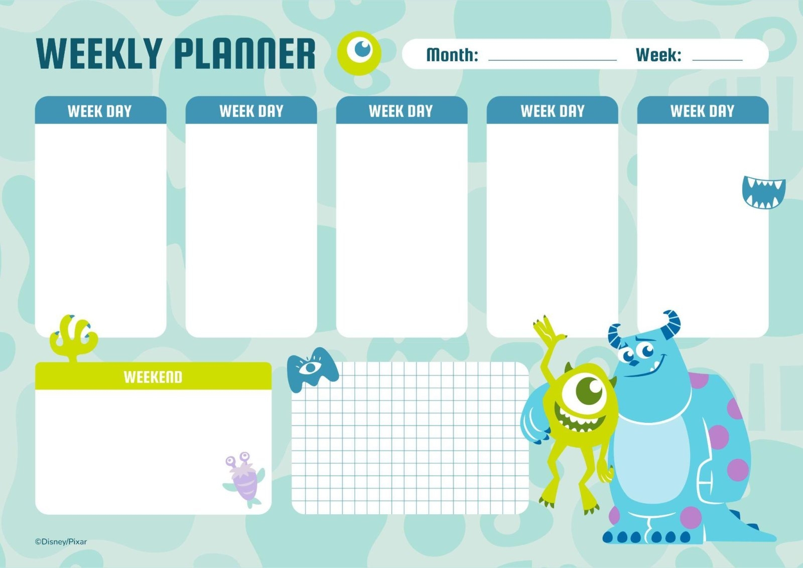 Monsters Inc Planner Template Monsters Inc Planner Template