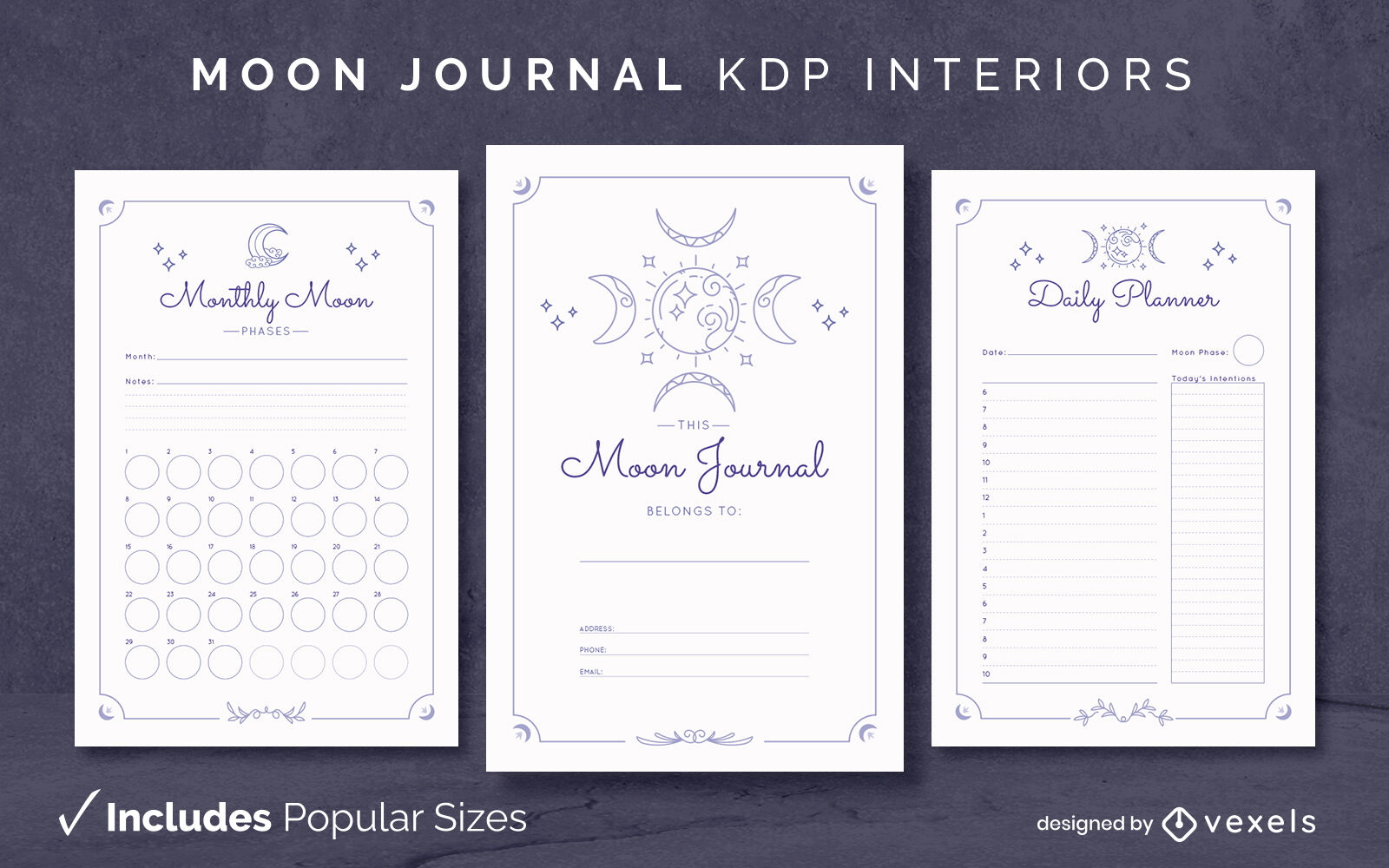 Free Printable Moon Journal Template