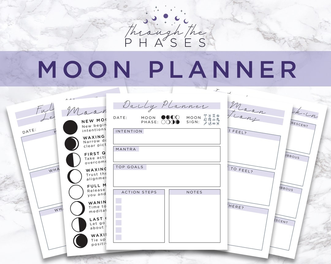 Moon Journal Moon Planner Moon Phase Planner Download Moon Workbook Full Moon Ritual Moon Manifestation Law Of Attraction Etsy