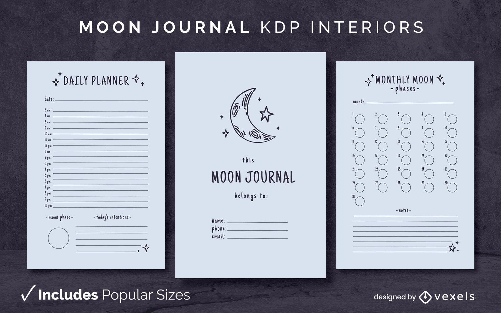 Free Printable Moon Journal Template
