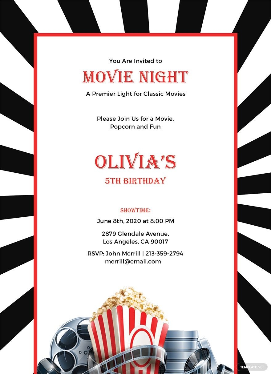 Free Printable Movie Invitation Templates