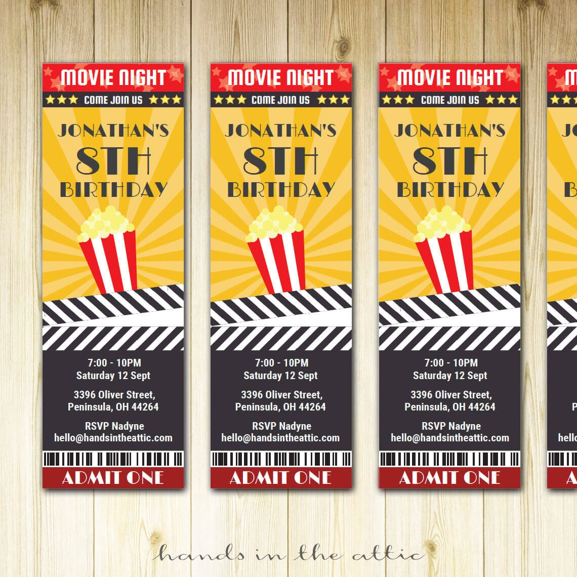 Movie Ticket Invitation Printable Template Hands In The Attic