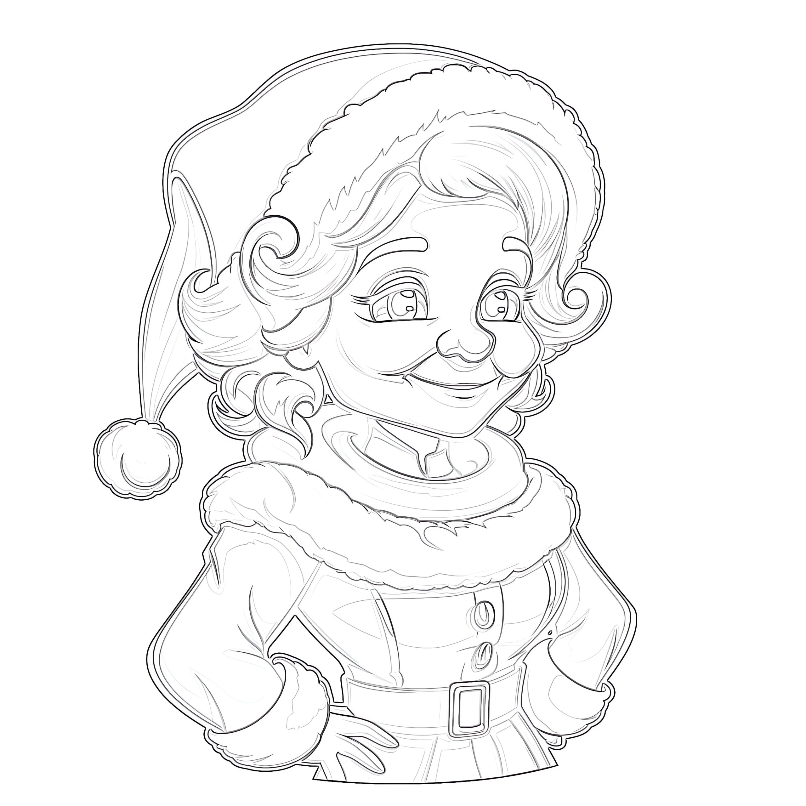 Mrs Claus Colouring Pages Coloring Pages Mimi Panda