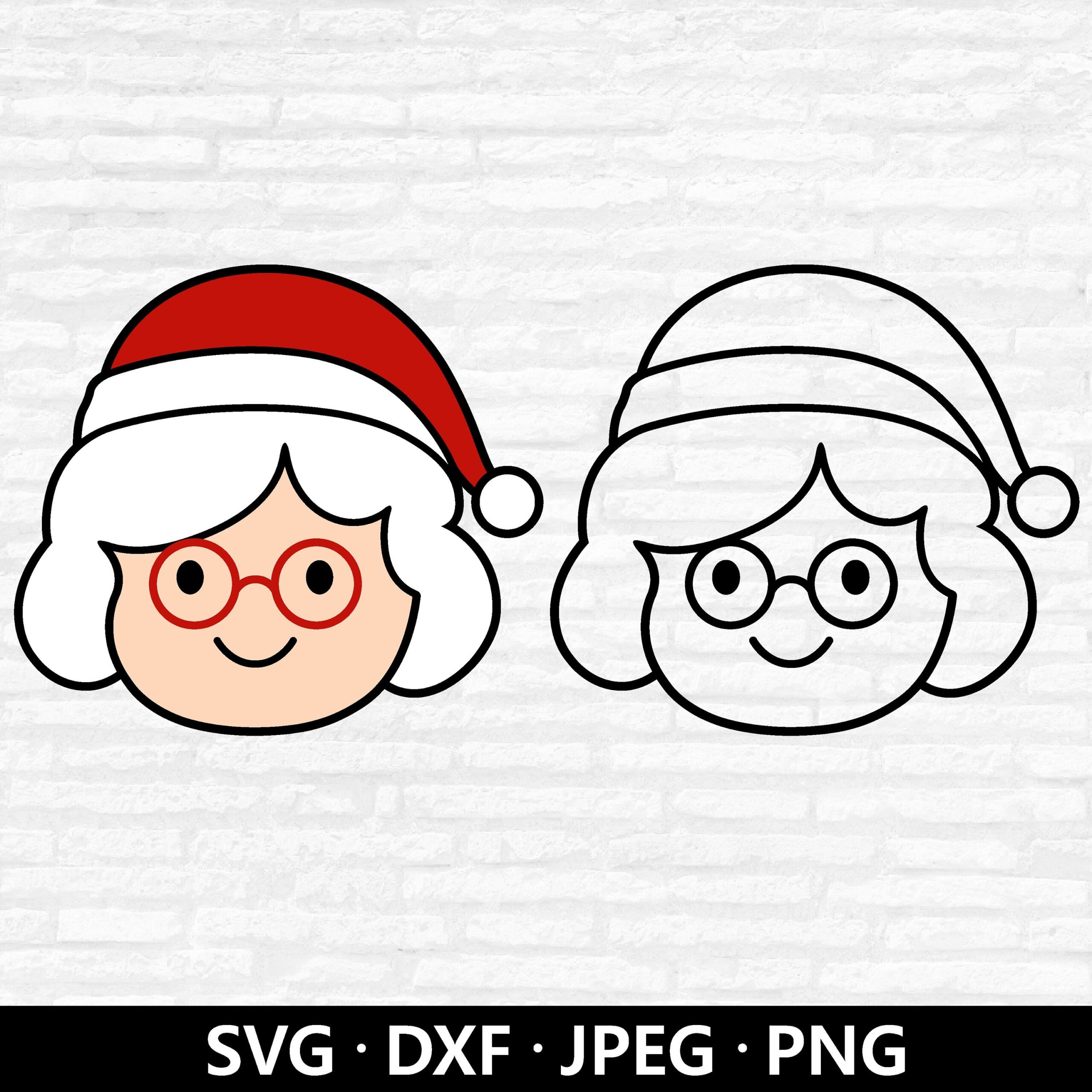 Free Printable Mrs Santa Face Template