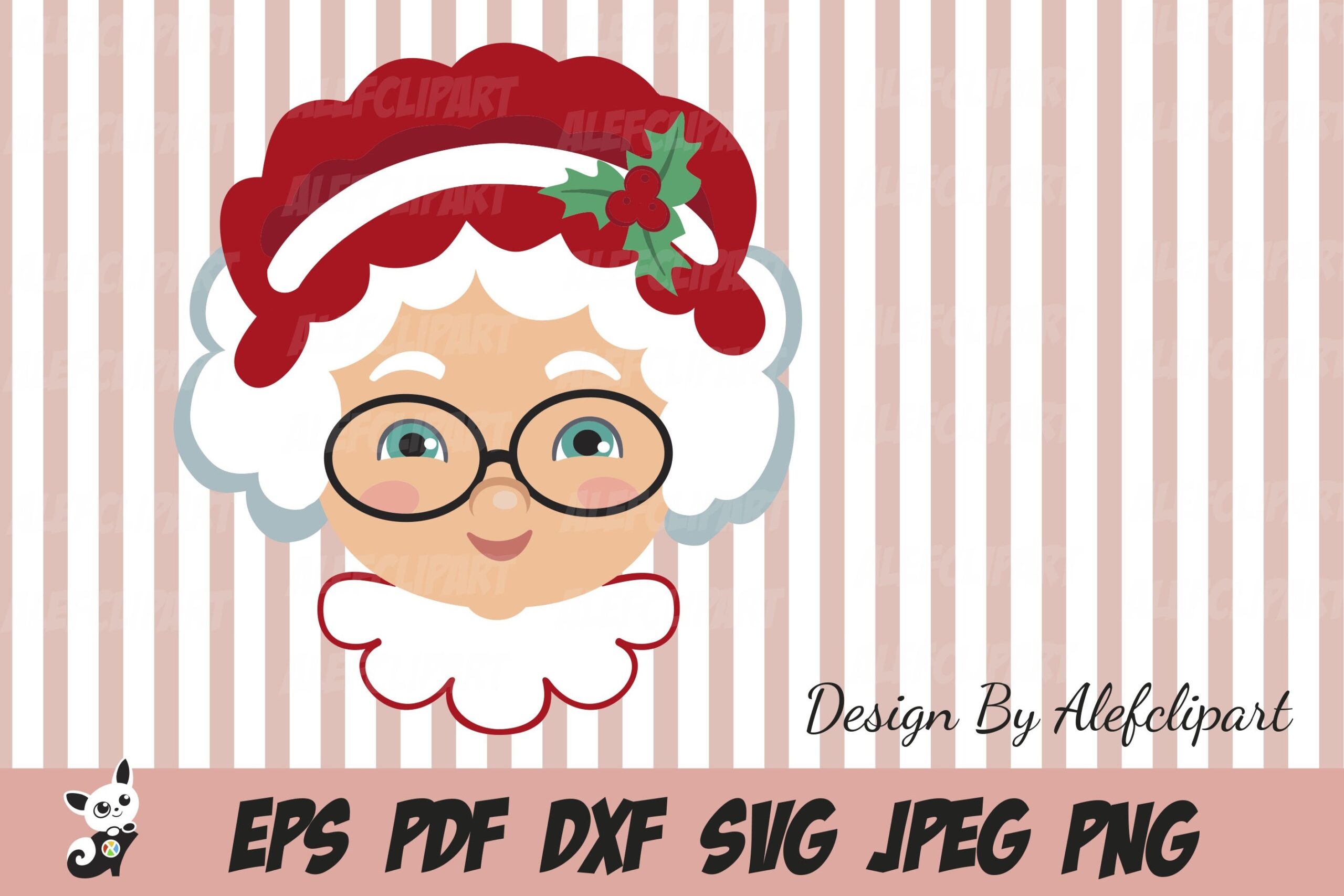 Free Printable Mrs Santa Face Template