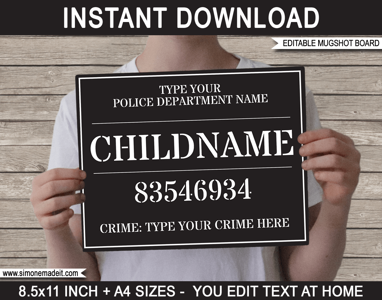 Free Printable Mugshot Templates Free Printable Mugshot Templates