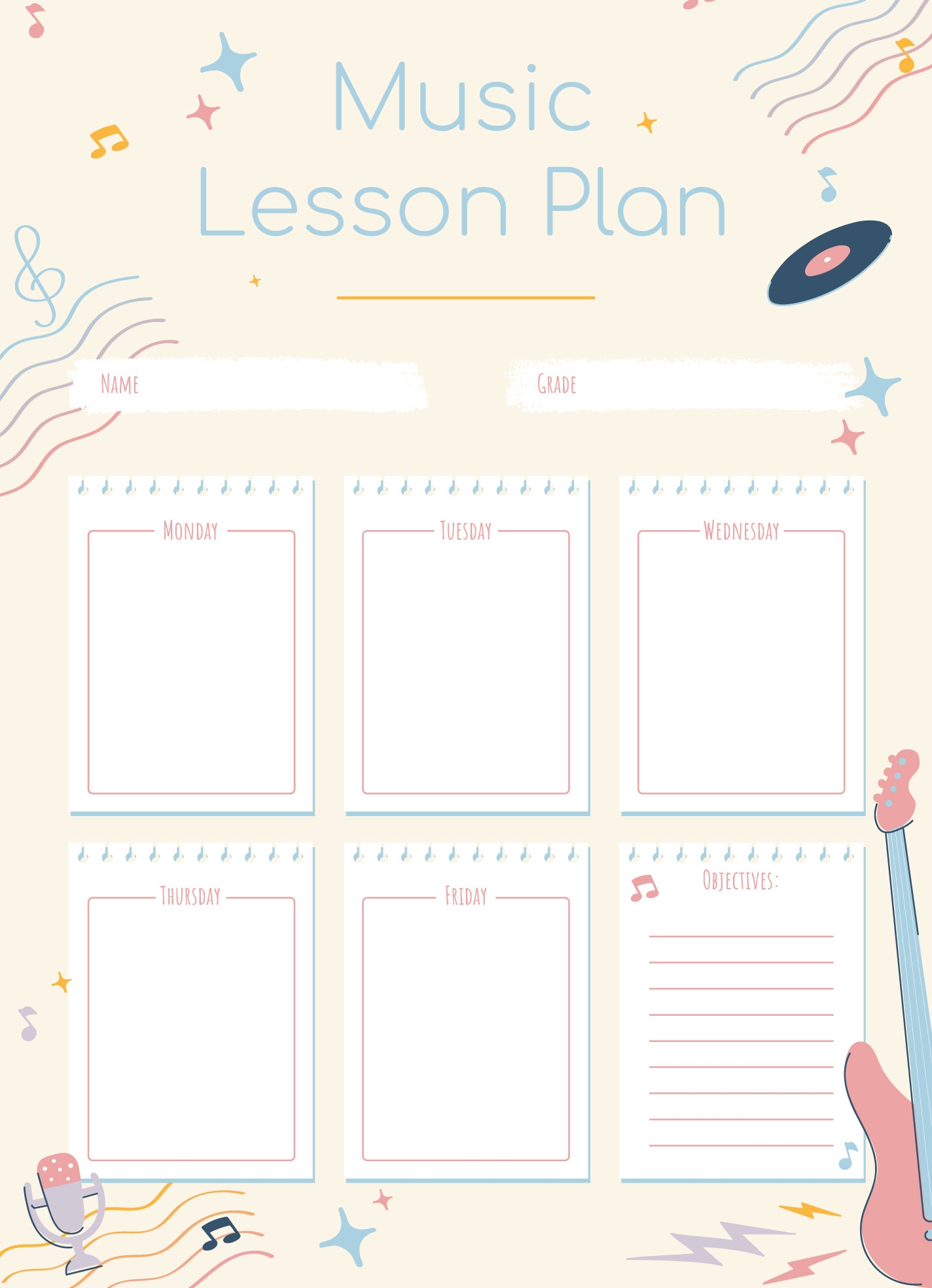 Music Lesson Plan Free Google Docs Template Gdoc io