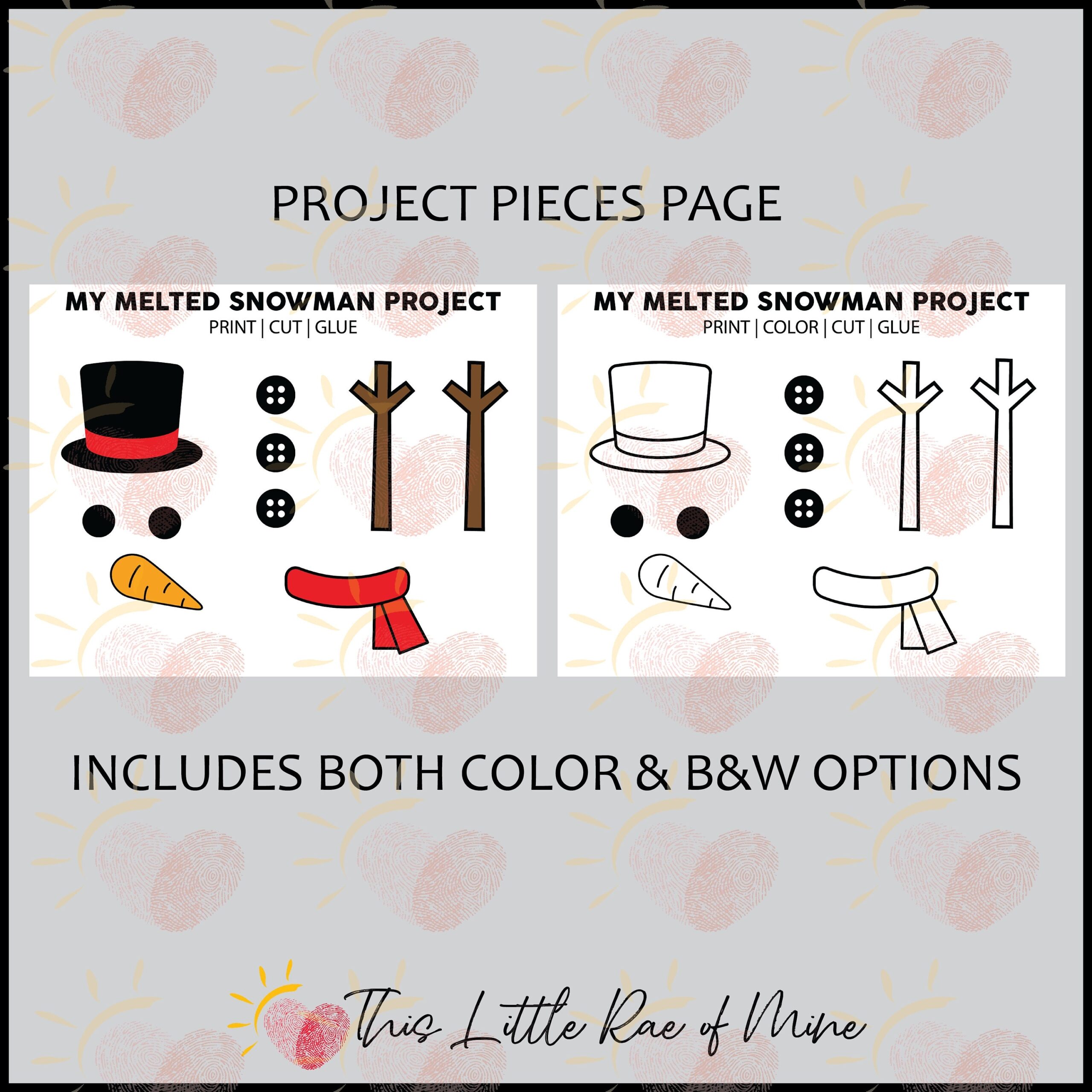 Free Printable Melted Snowman Template