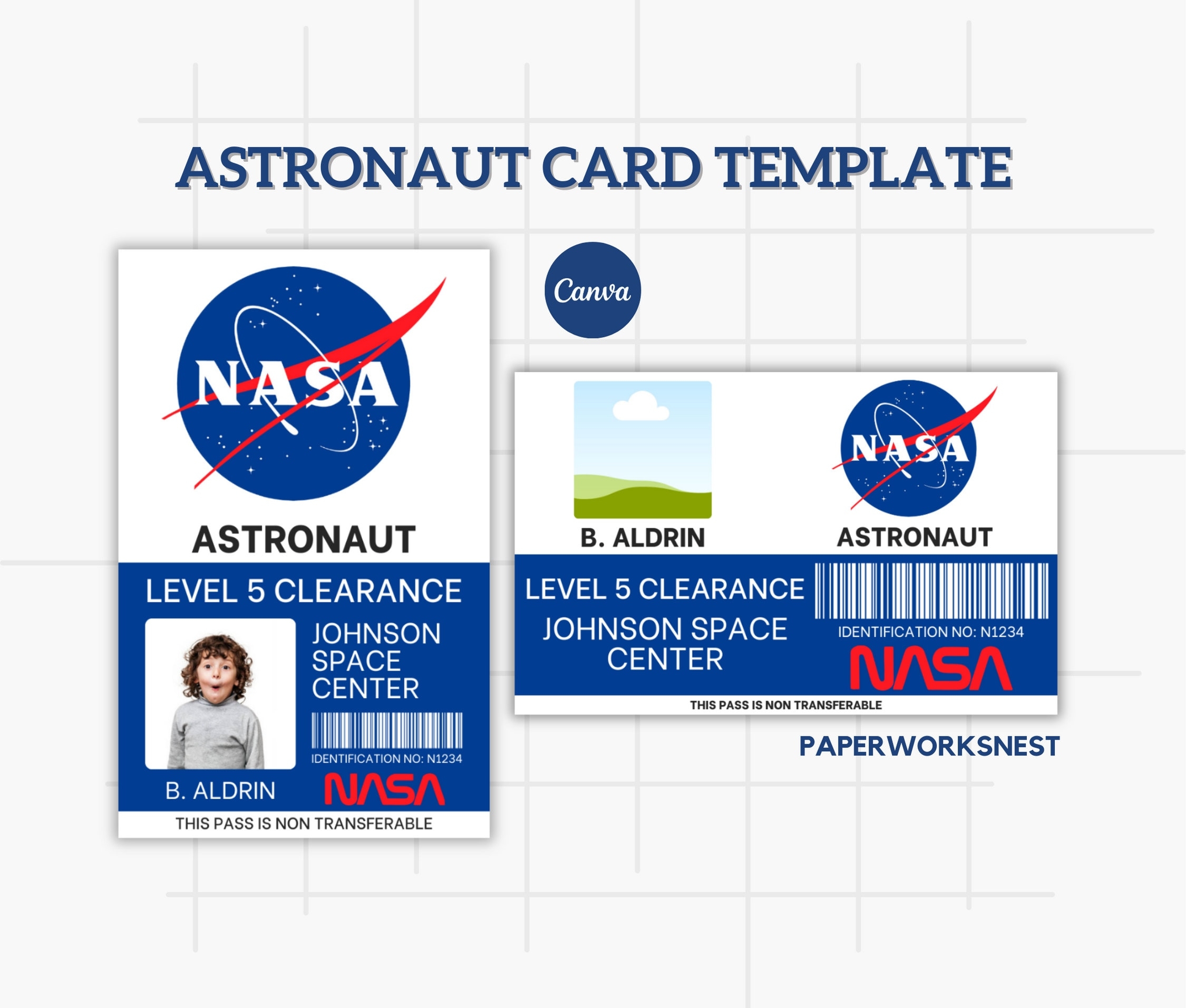 Free Printable Nasa Id Badge Template