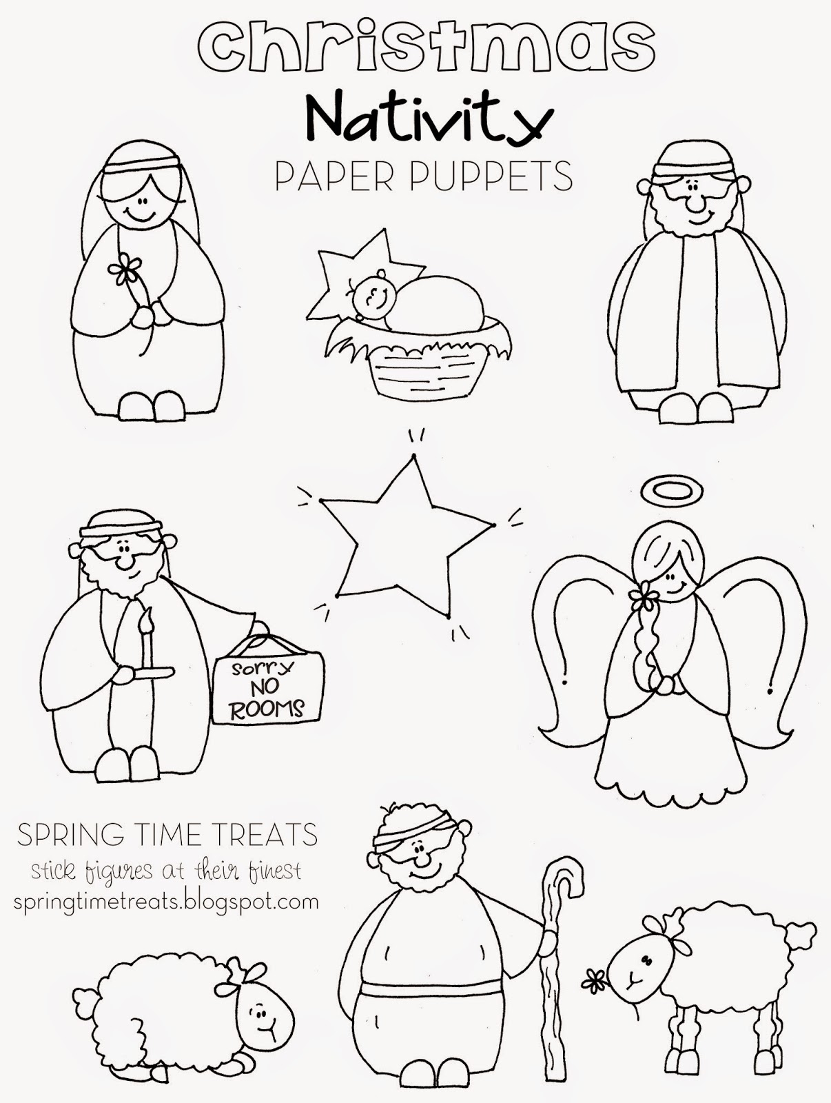 Nativity Paper Puppets FREE Printables Spring Time Doodles