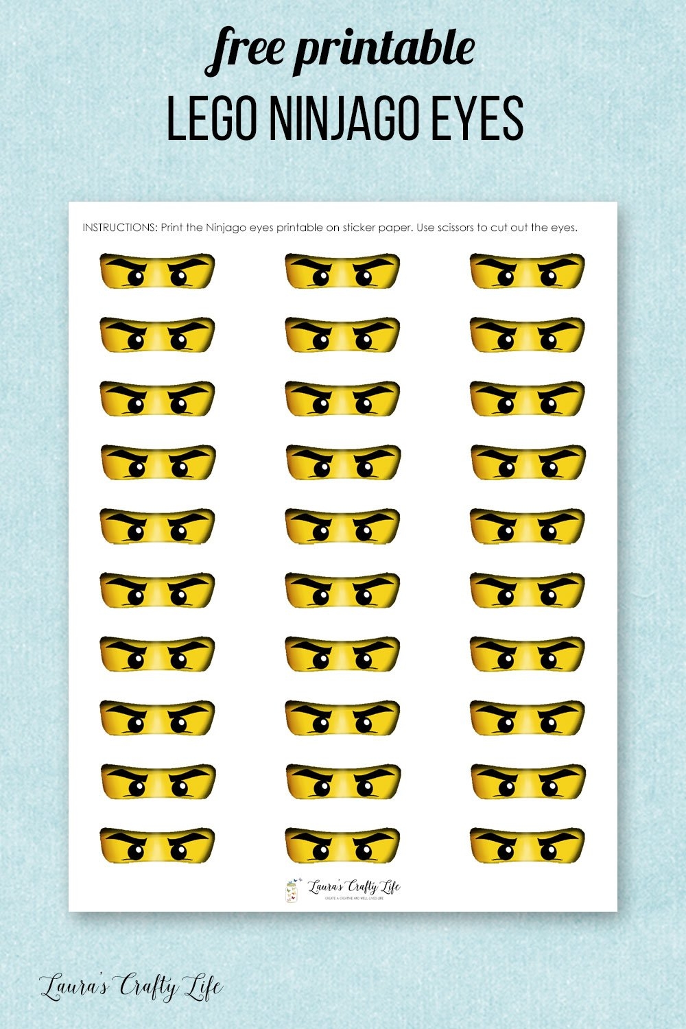 Free Printable Ninjago Eyes Template