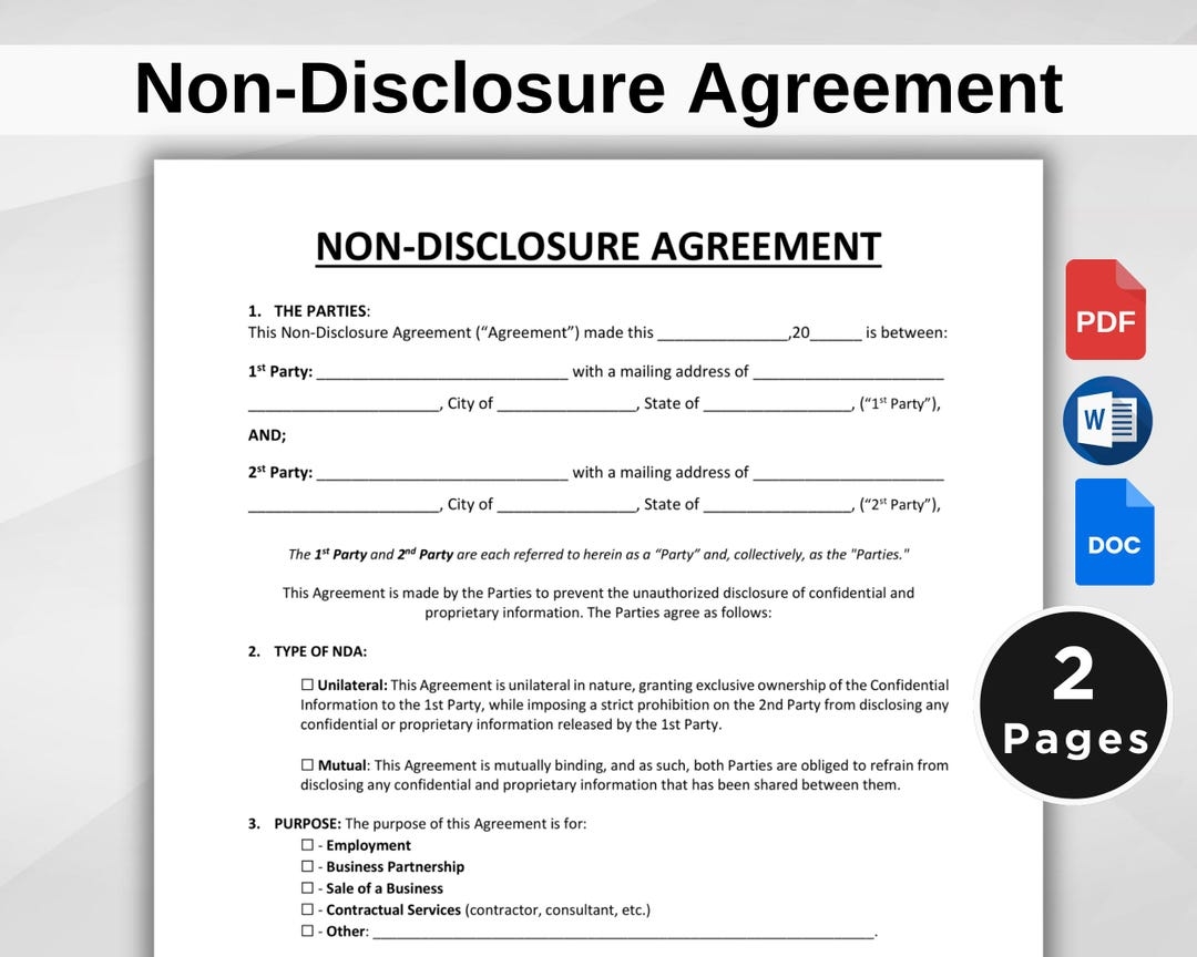 Free Printable Non Disclosure Agreement Template Free Printable Non Disclosure Agreement Template