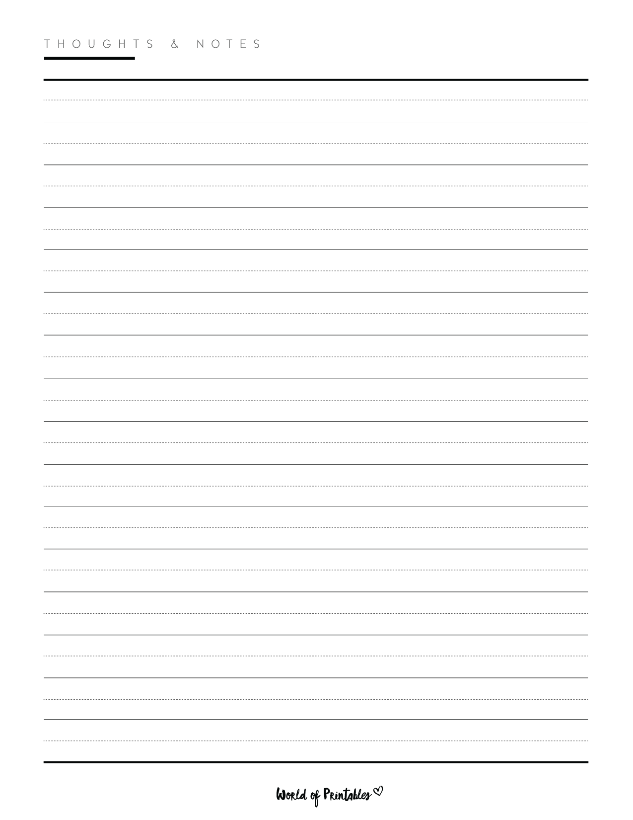 Notes Templates World Of Printables