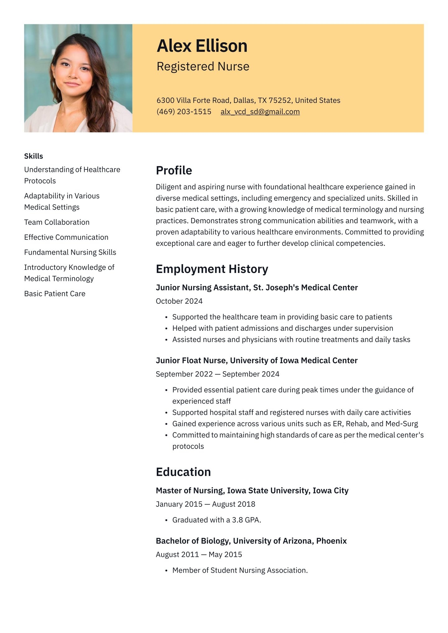 Free Printable Nursing Resume Templates