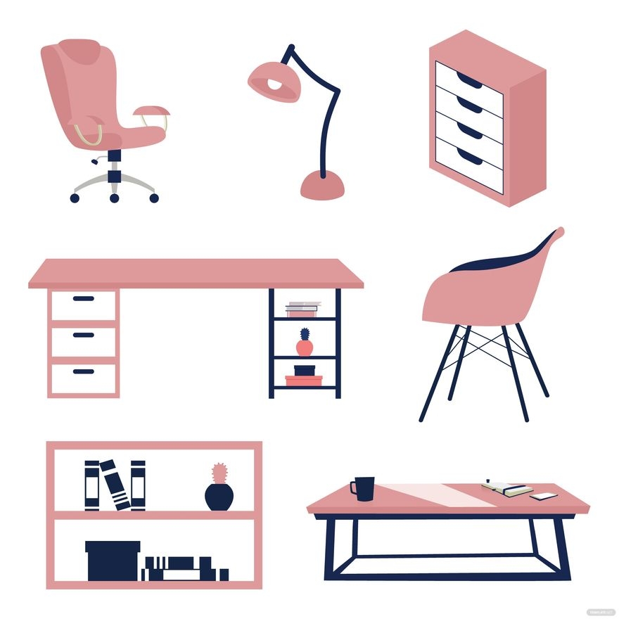 Office Furniture Vector In Illustrator SVG EPS PNG JPG 