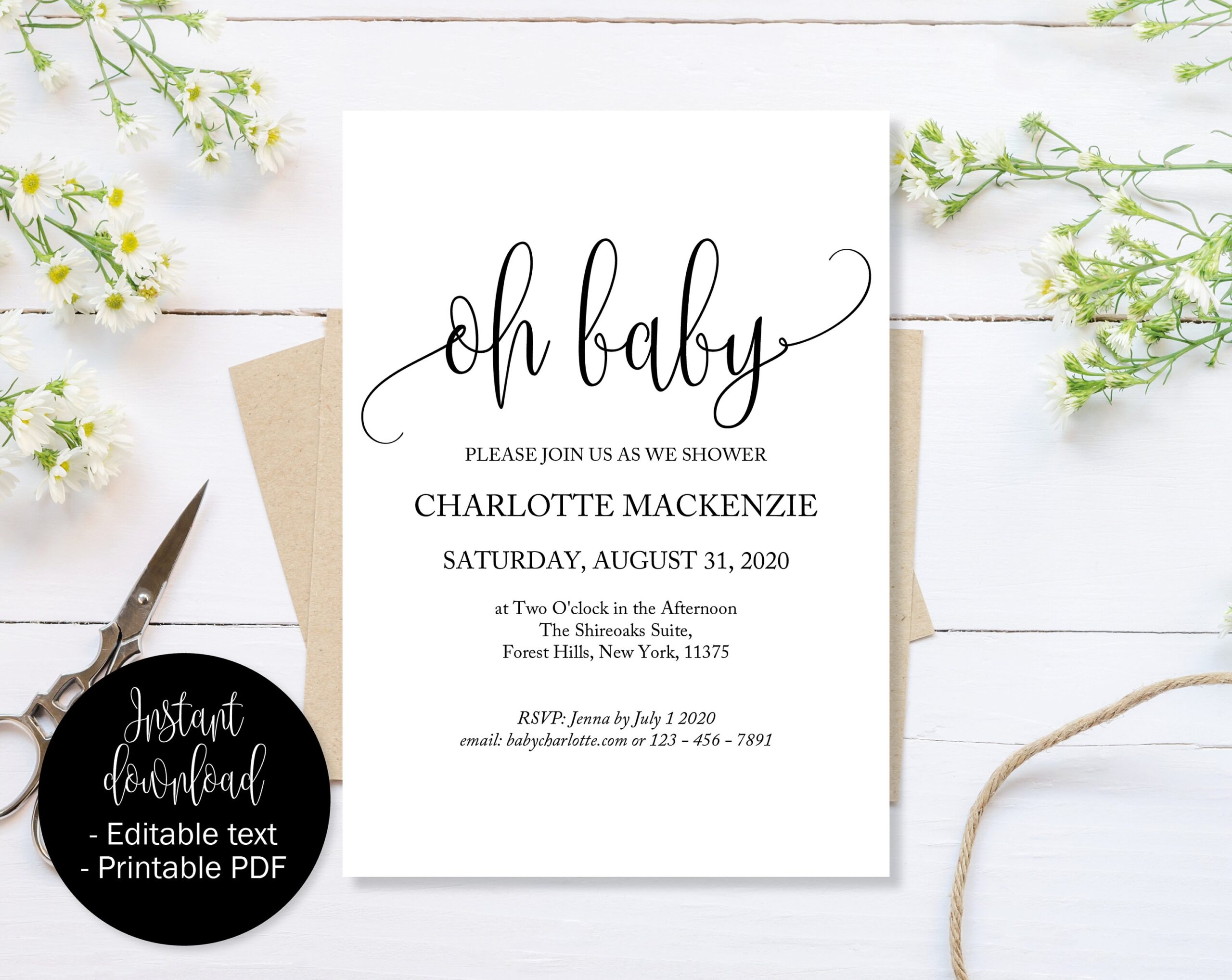 Oh Baby Invitation Top Template Free Oh Baby Invitation Top Template Free