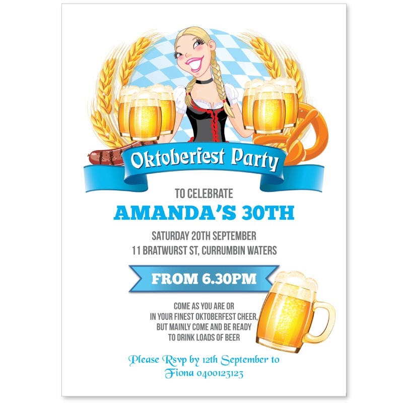 Oktoberfest Birthday Invitations Oktoberfest Birthday Invitations