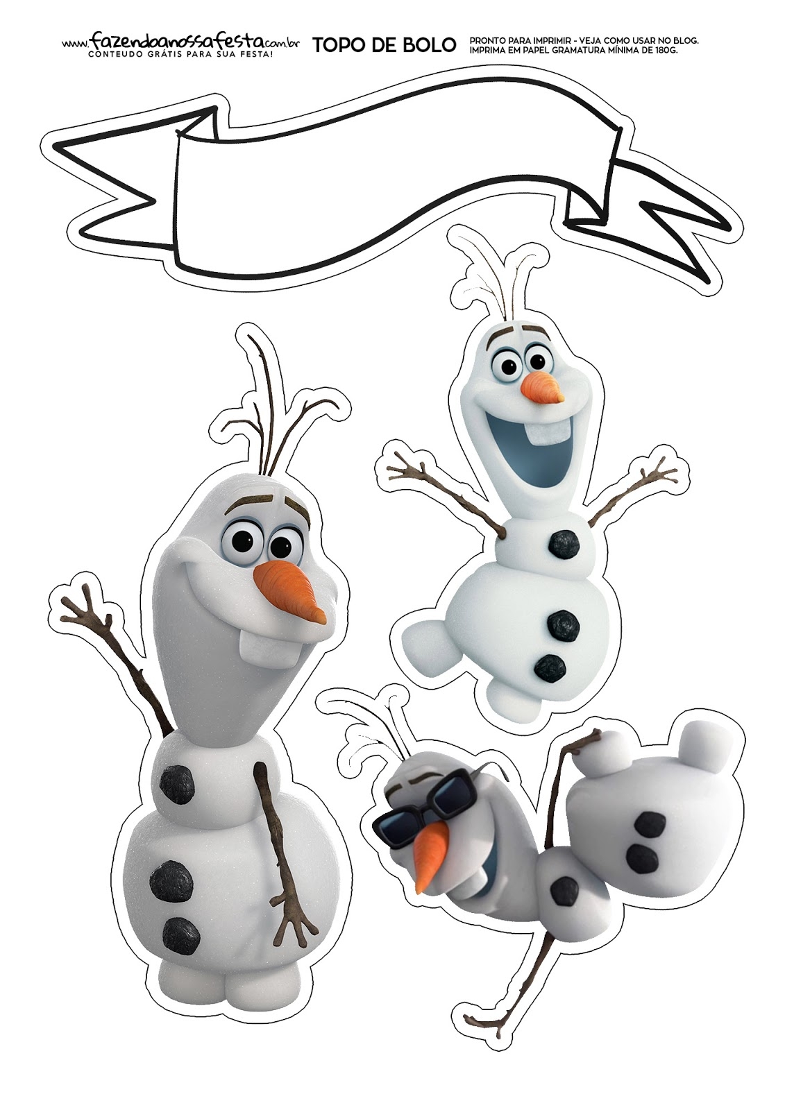Free Printable Olaf Cake Template
