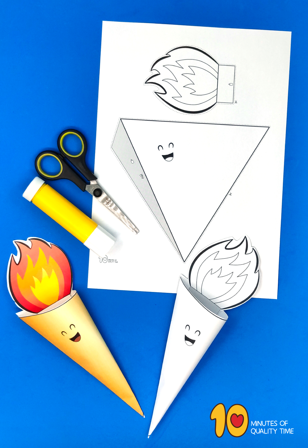 Free Printable Olympic Torch Craft Template