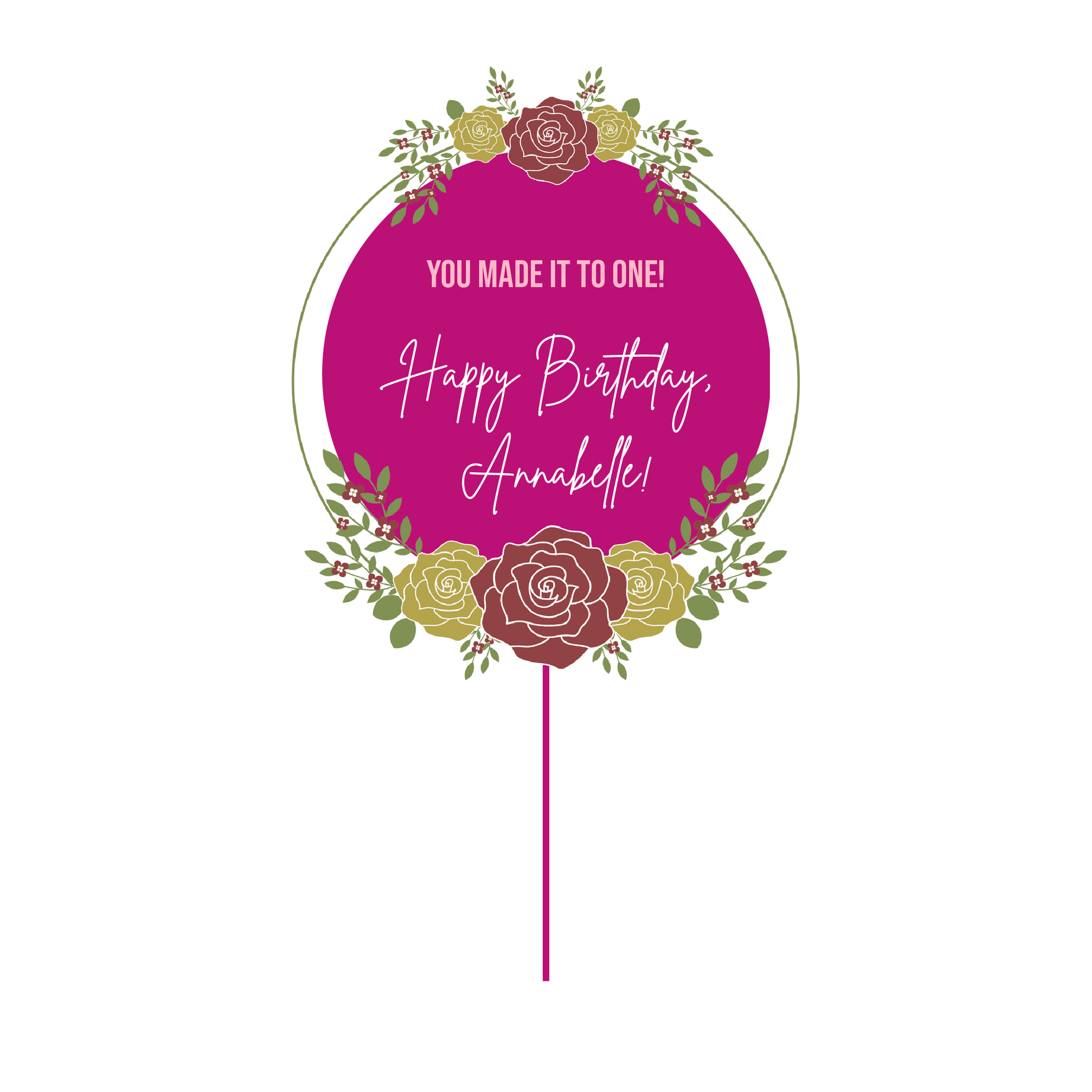 One Cake Topper Template In Illustrator SVG JPG EPS PNG Download Template