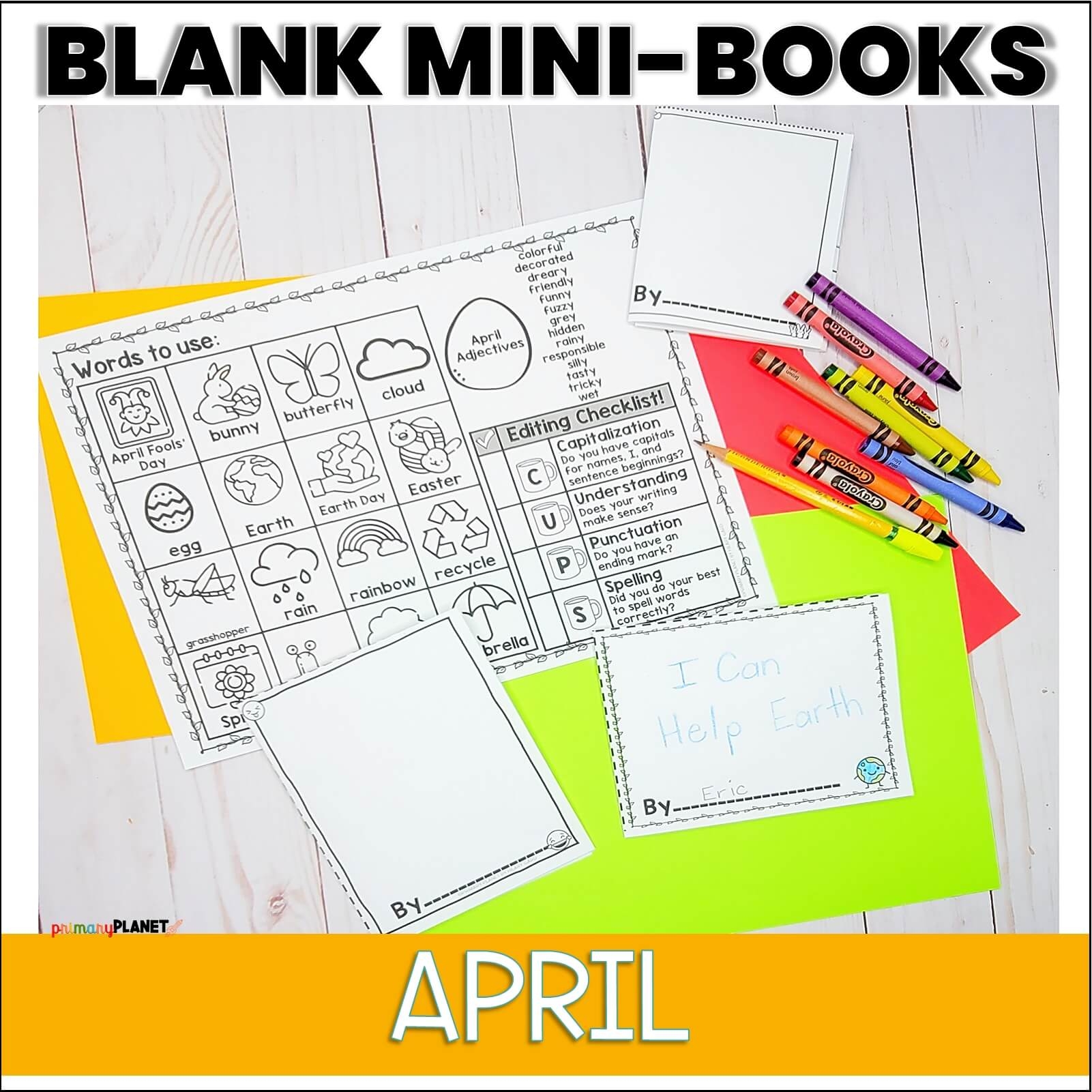 One Page Printable Mini Book Templates April Themed Editable Primary Planet One Page Printable Mini Book Templates April Themed Editable Primary Planet