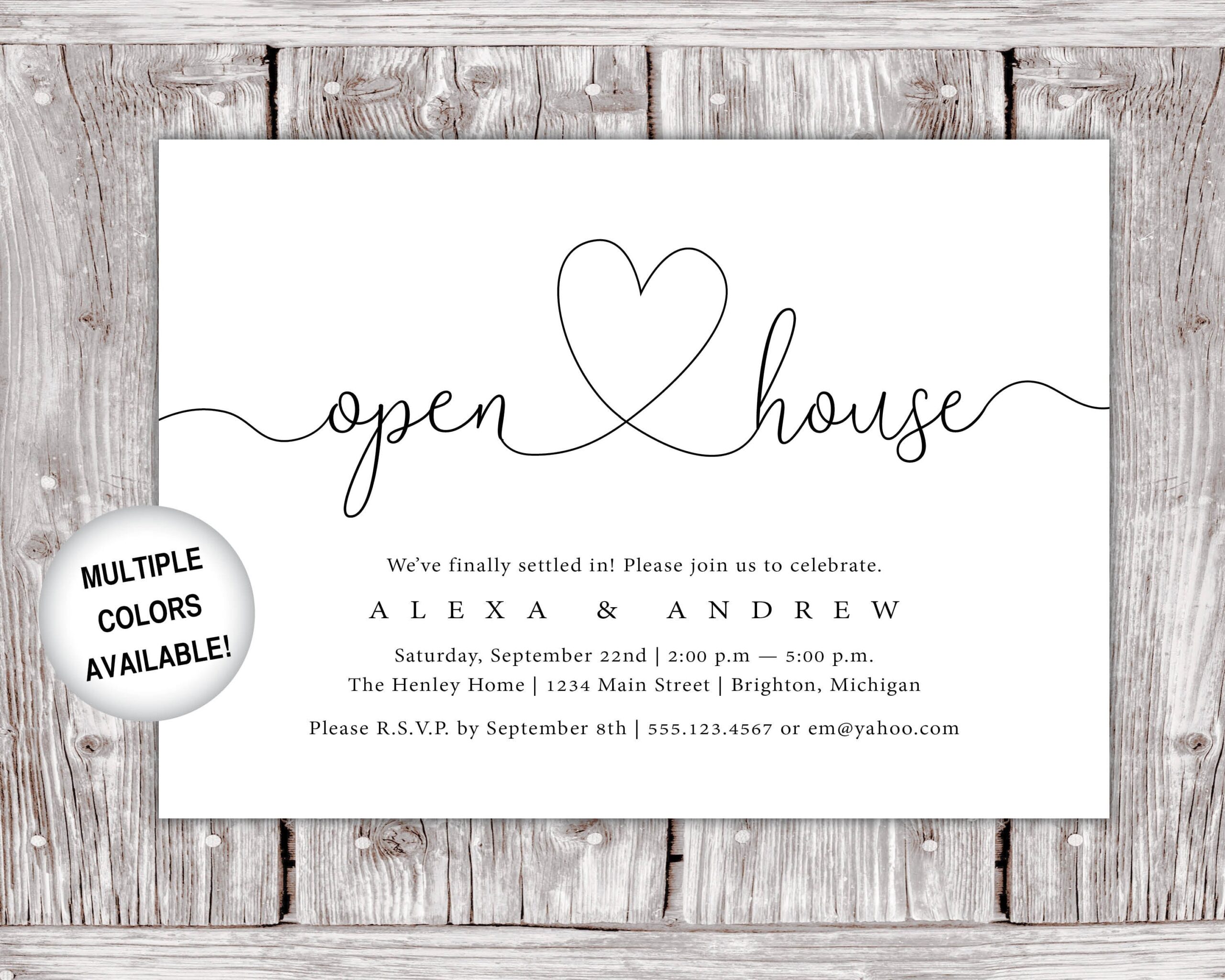 Open House Invitation Printable Housewarming Party Invitation With Heart Printable Open House Invite Open House Invitation Template Etsy