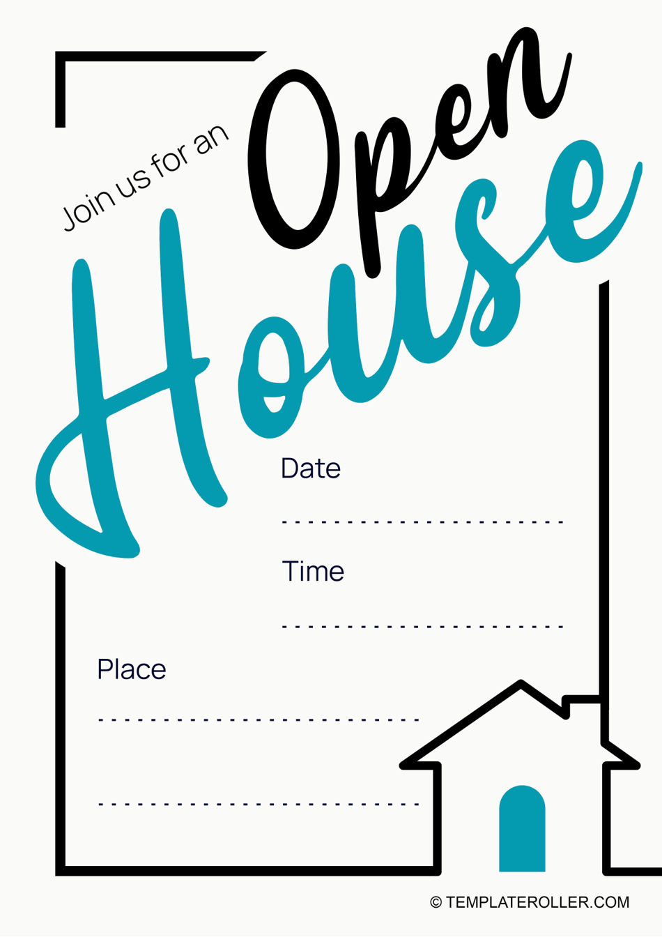 Open House Invitation Template White Download Printable PDF Templateroller