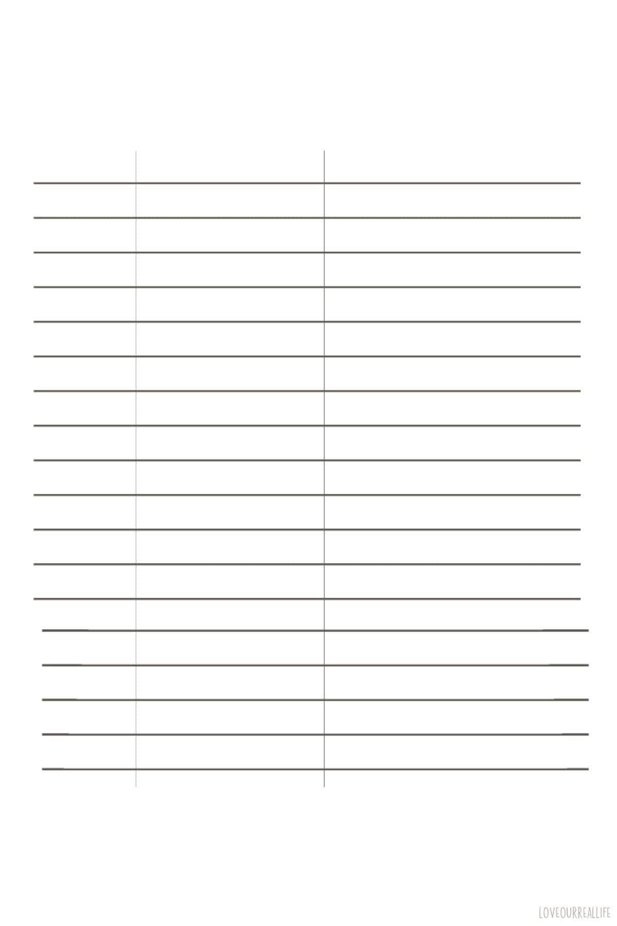 Free Printable Lined Column Templates Free Printable Lined Column Templates