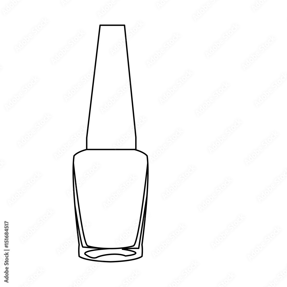 Outline Nail Polish Bottle Cosmetic Image Vector Illustration 