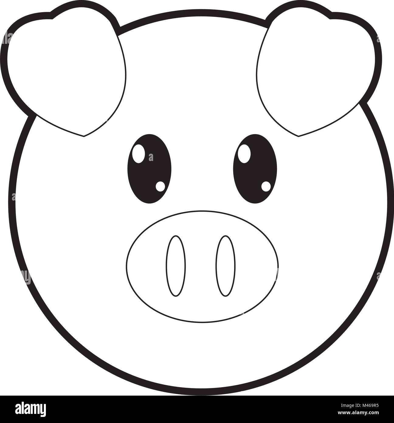 Outline Pig Head Cute Animal Character Stock Vector Image U0026 Art Alamy Outline Pig Head Cute Animal Character Stock Vector Image U0026 Art Alamy