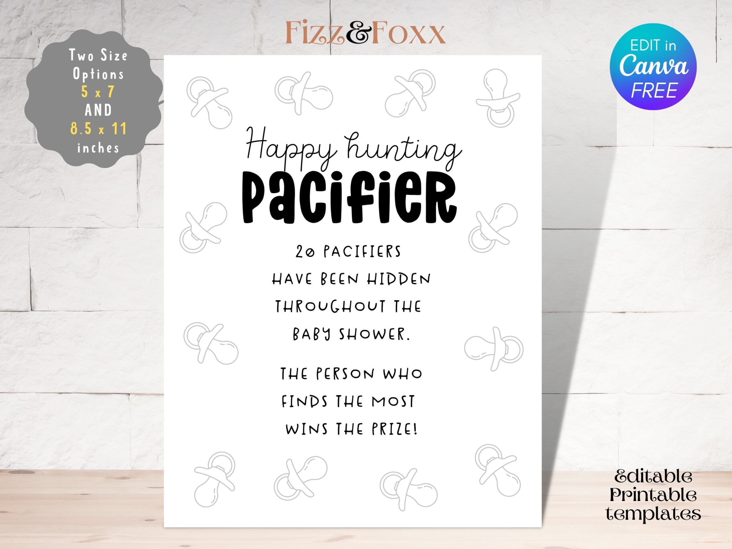 Free Printable Pacifier Template