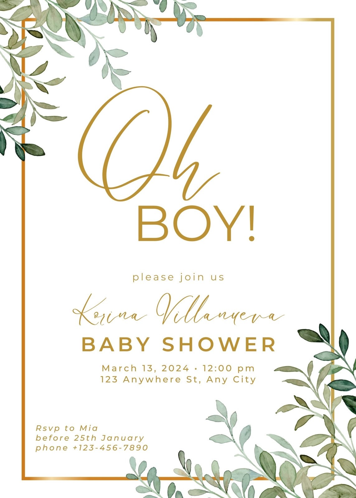 Free Printable Oh Baby Template