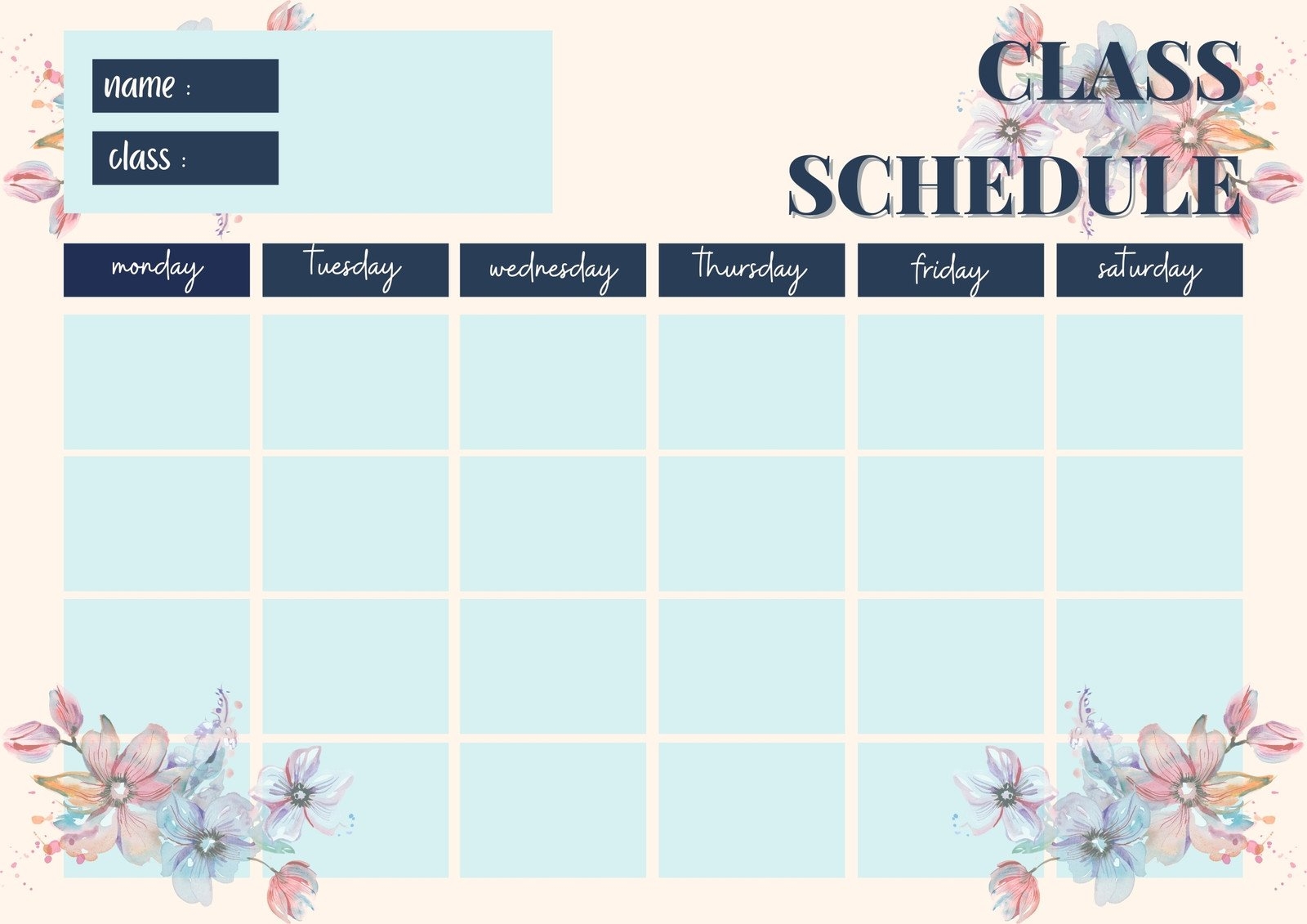 Page 14 Free Printable Class Schedule Templates To Customize Canva Page 14 Free Printable Class Schedule Templates To Customize Canva