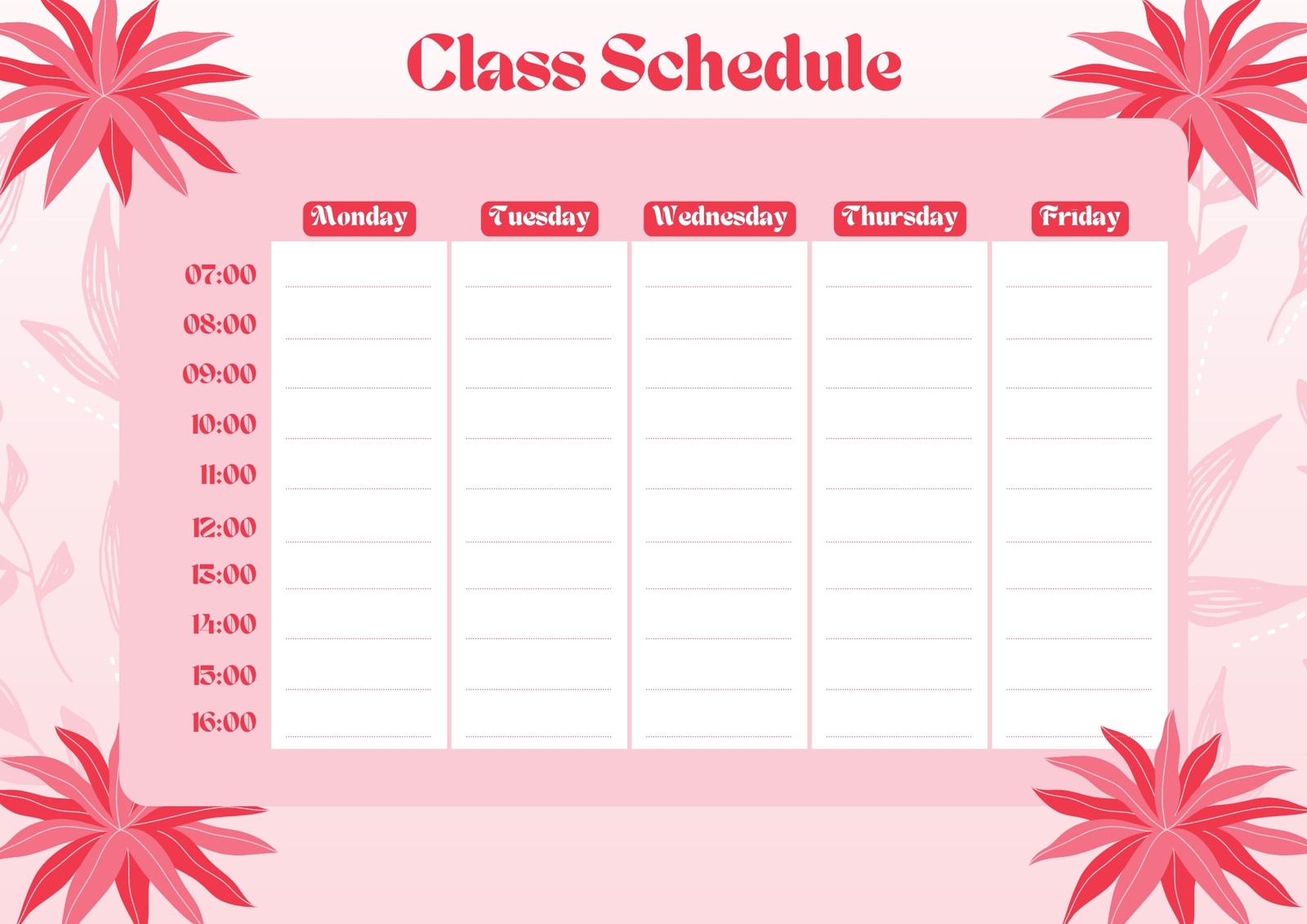 Page 16 Free Printable Class Schedule Templates To Customize Canva Page 16 Free Printable Class Schedule Templates To Customize Canva