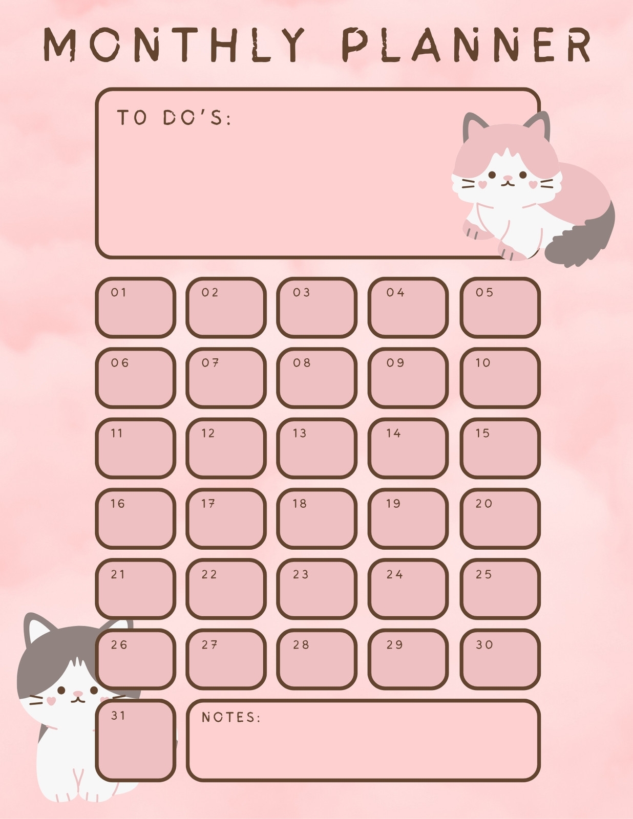 Page 9 Free Personalized Monthly Planner Templates To Print Canva Page 9 Free Personalized Monthly Planner Templates To Print Canva