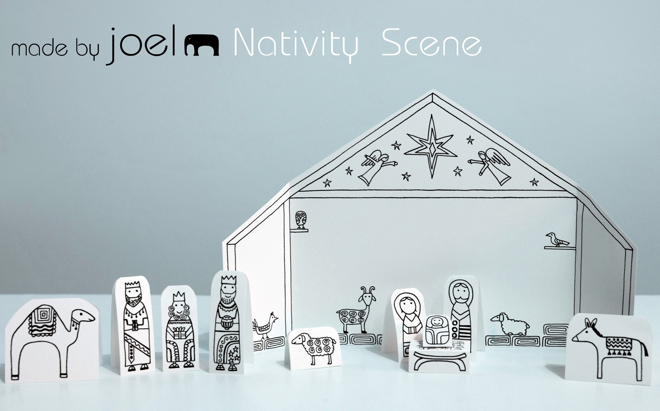 Paper City Nativity Scene Made By Joel