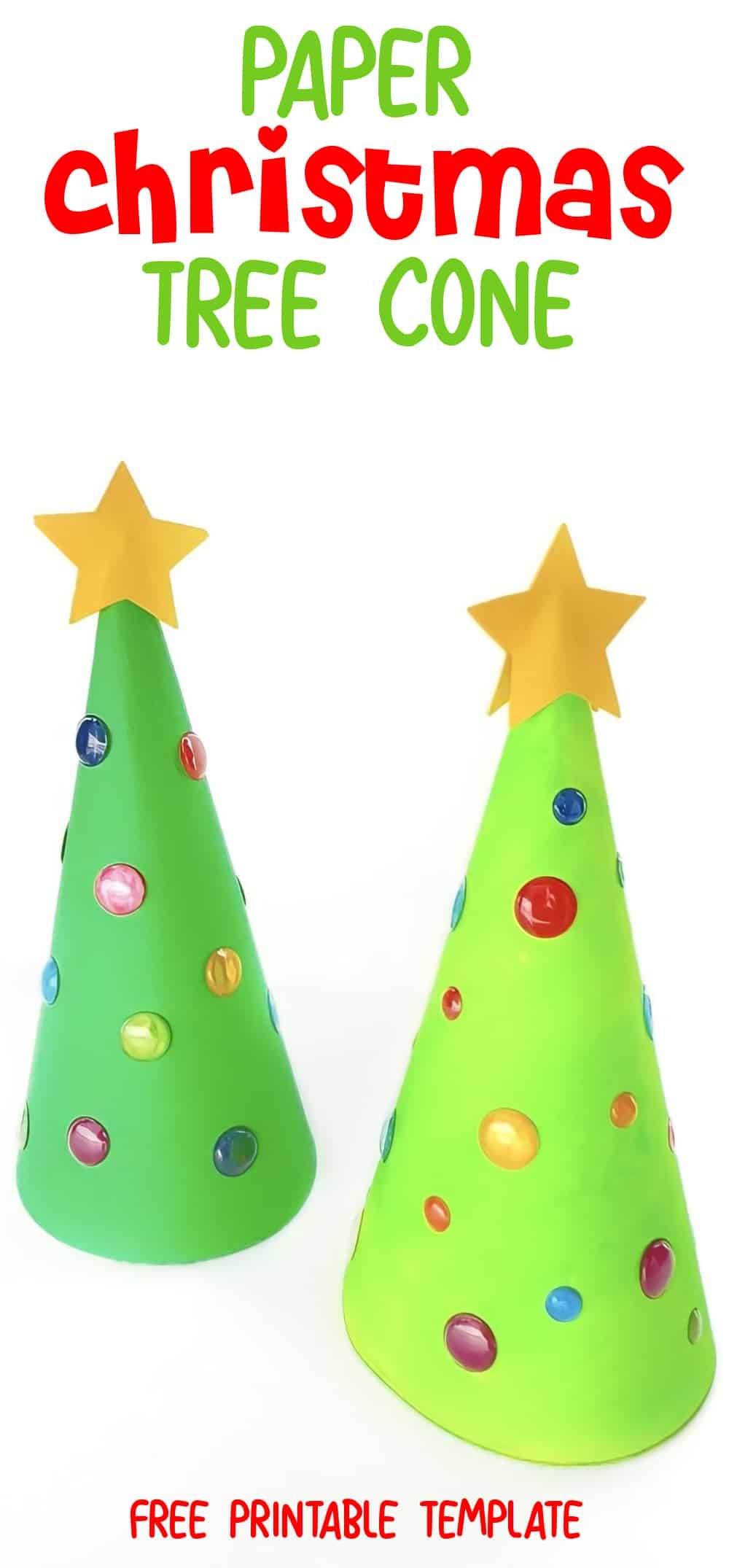 Paper Cone Christmas Tree Craft With Free Printable Template Paper Cone Christmas Tree Craft With Free Printable Template