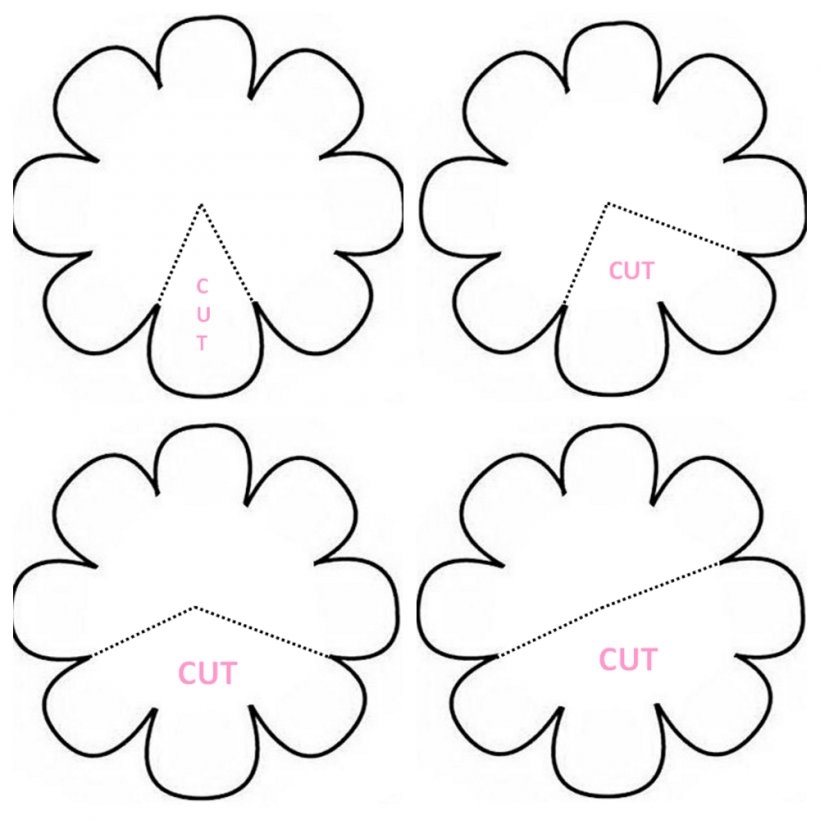 Paper Flower Rose Template Pattern PNG