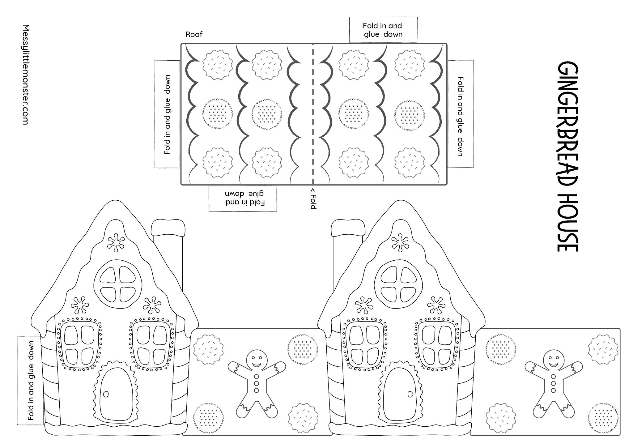 Free Printable Paper Gingerbread House Template