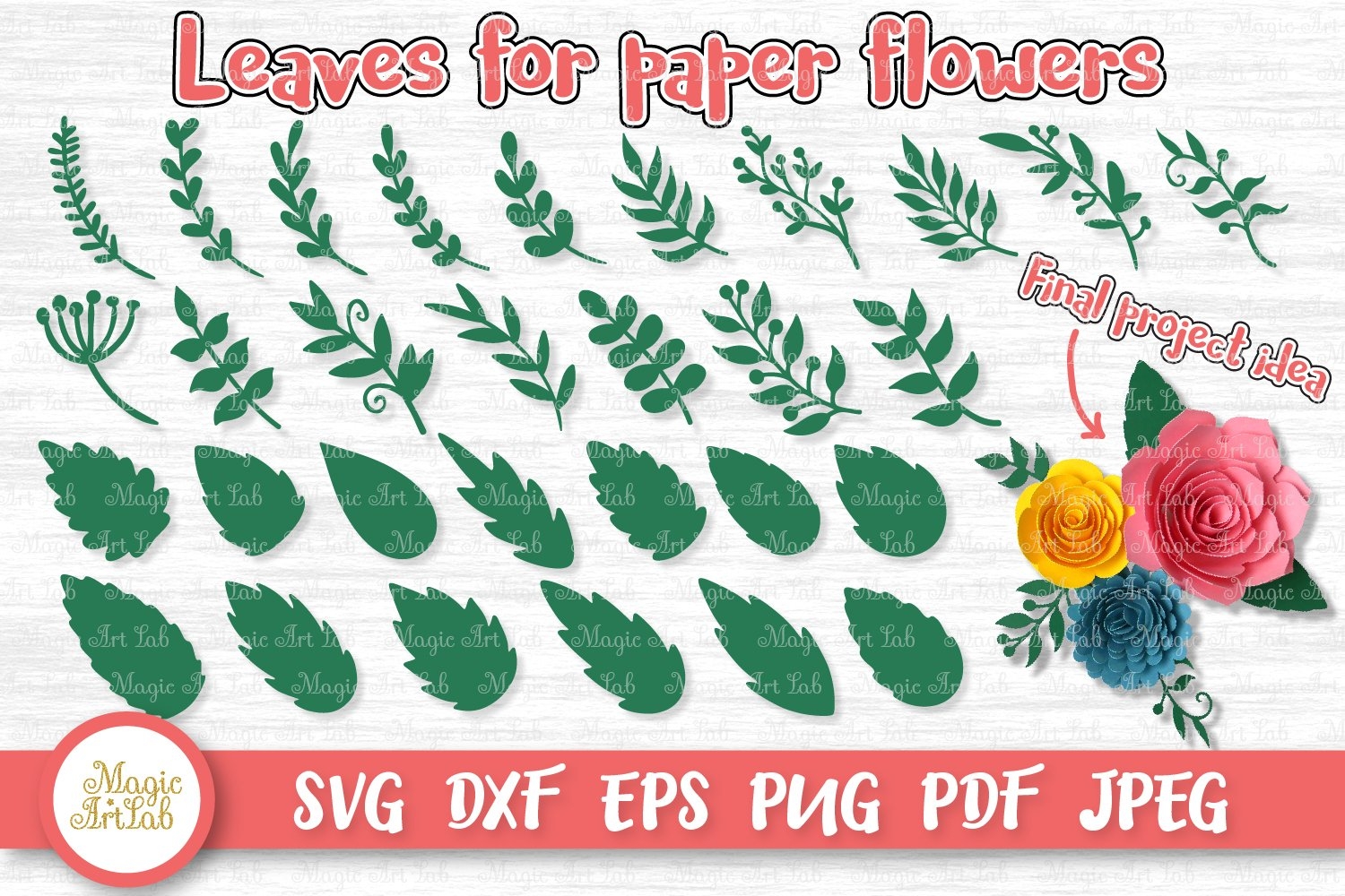 Paper Leaves SVG Leaves For Paper Flowers Leaves Templates
