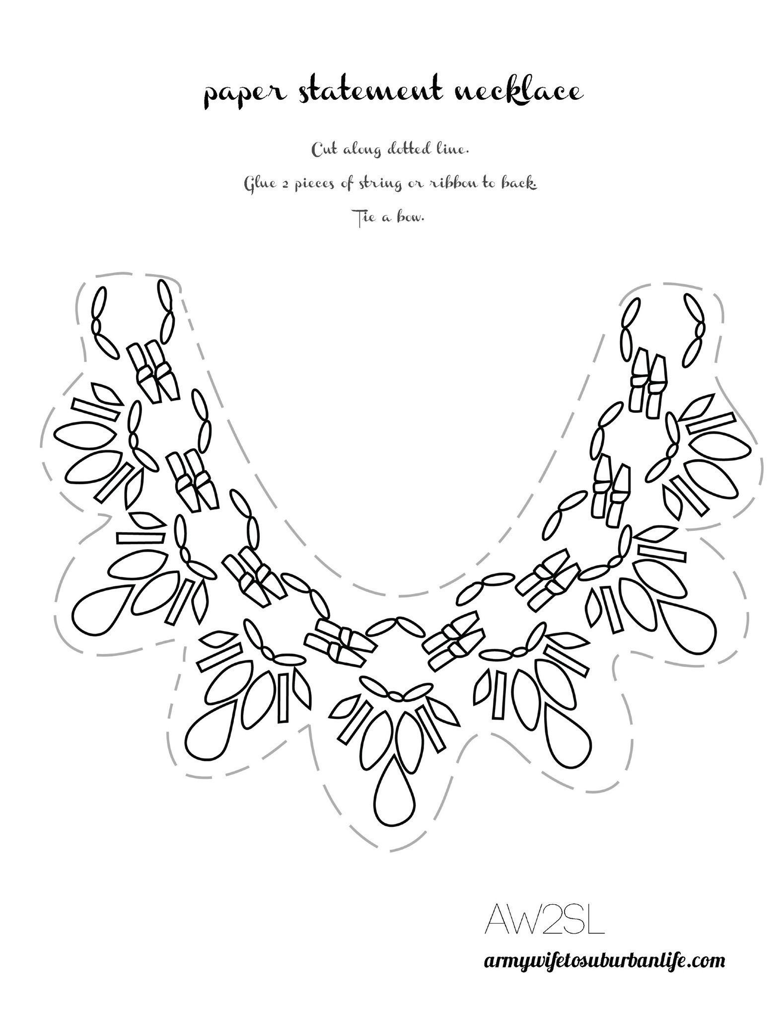 Free Printable Necklace Template